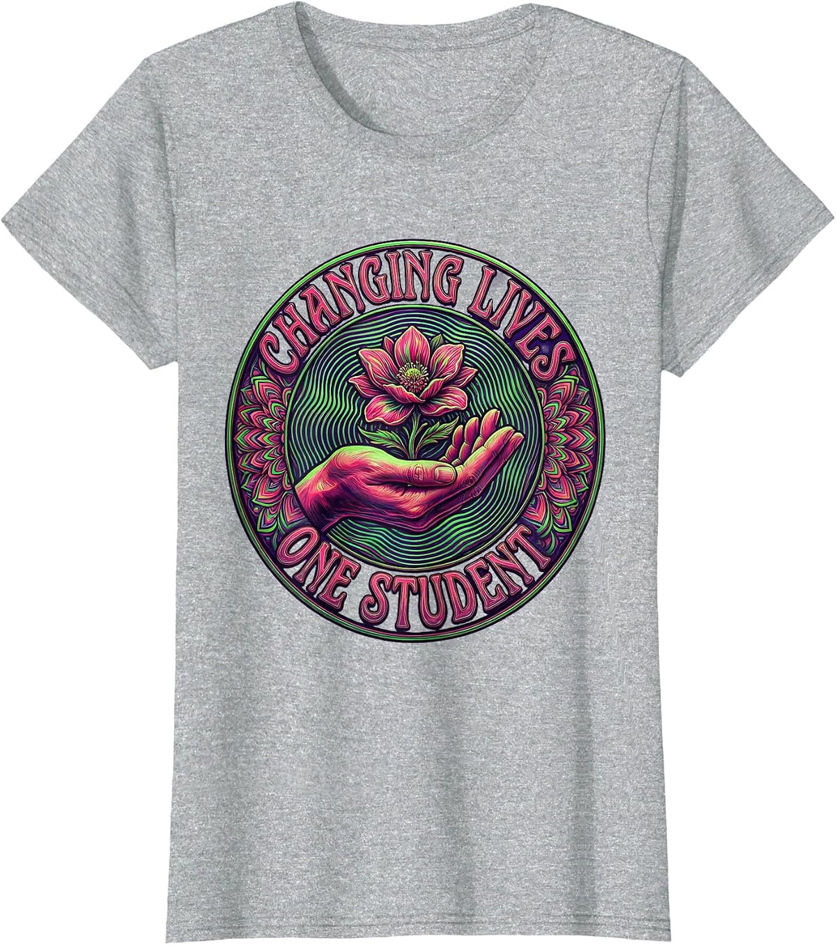 Changing Lives One Student Special Education Design T-Shirt - Heather Grey