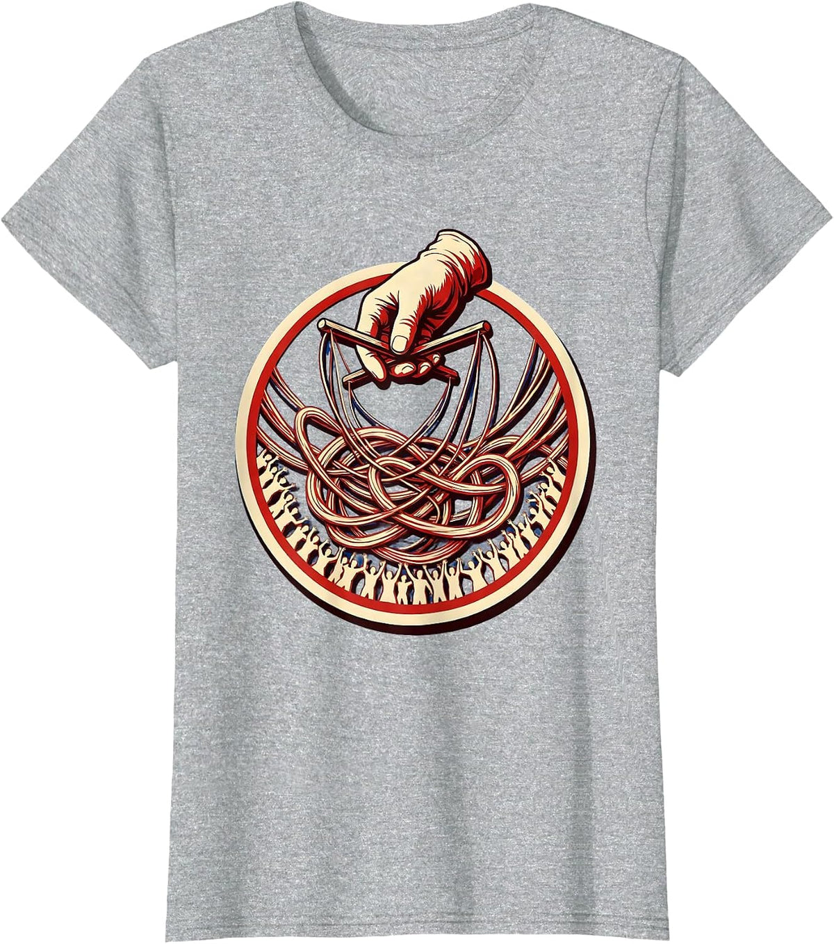 Women's Chaos Coordinator Puppet Master Graphic Tee T-Shirt - Heather Grey