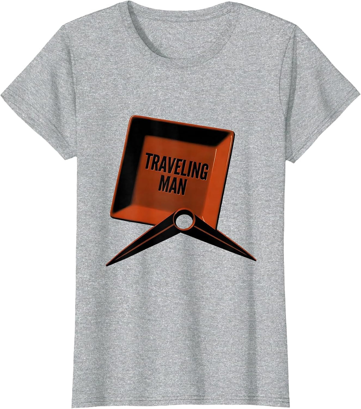 Traveling Man Minimalist Freemason Square And Compass T-Shirt - Heather Grey