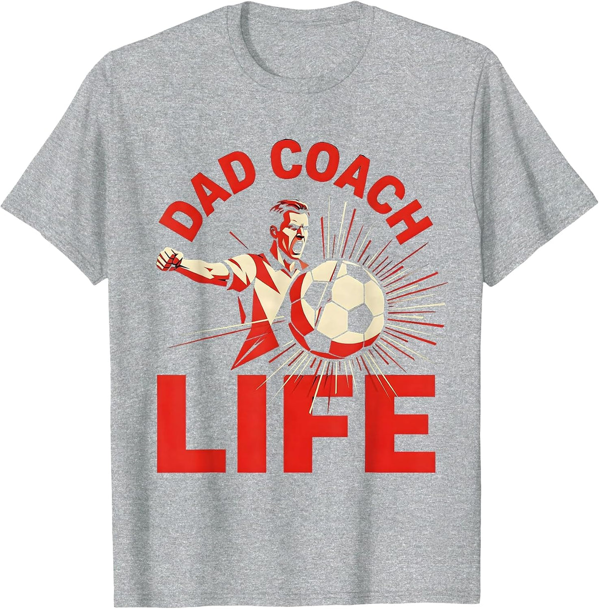 Men's Dad Coach Life Soccer Graphic Design T-Shirt - Heather Grey