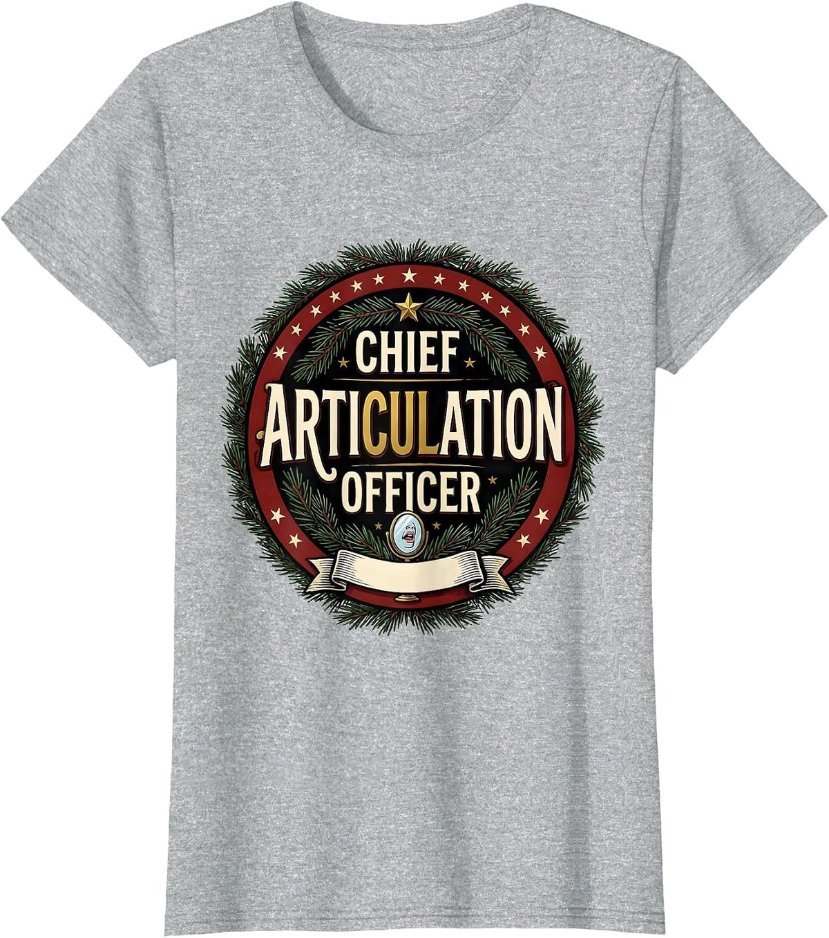Women's Chief Articulation Officer Retro Groovy Speech Therapist T-Shirt - Heather Grey