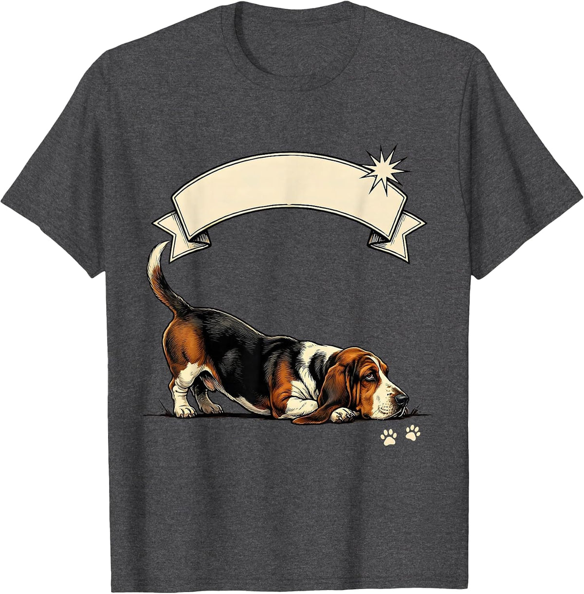 Men's Basset Hound Dog Breed Funny Gift for Dog Lovers T-Shirt - Dark Heather Grey