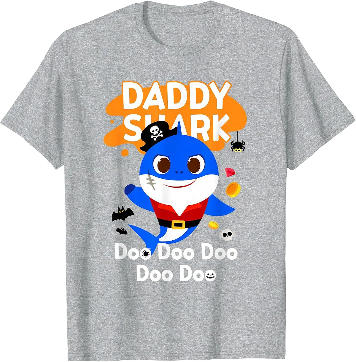 Pinkfong Baby Shark Daddy Shark Official Halloween T-Shirt - Heather Grey
