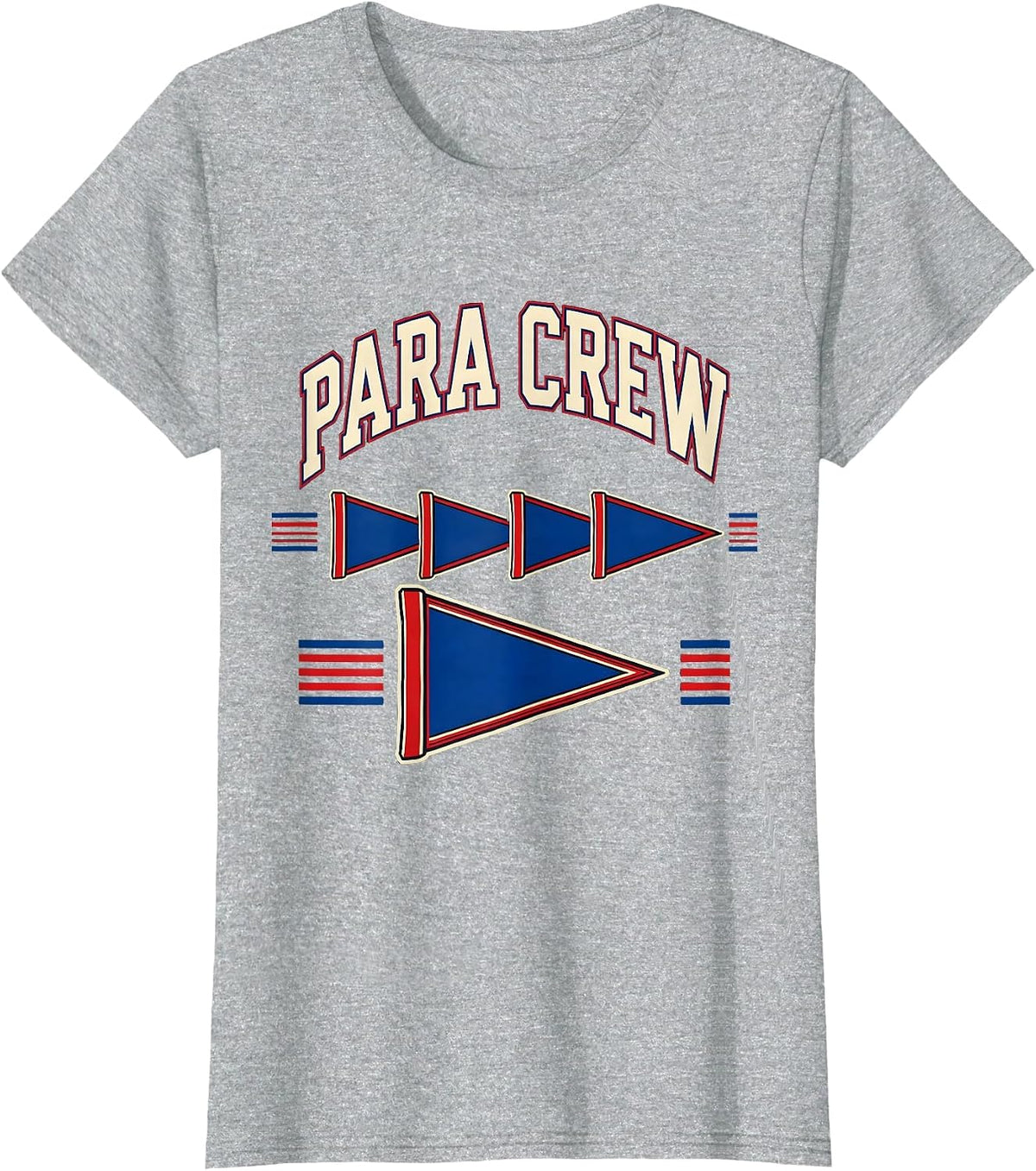 Para Crew Sports Paraprofessional Teacher Appreciation Back T-Shirt - Heather Grey