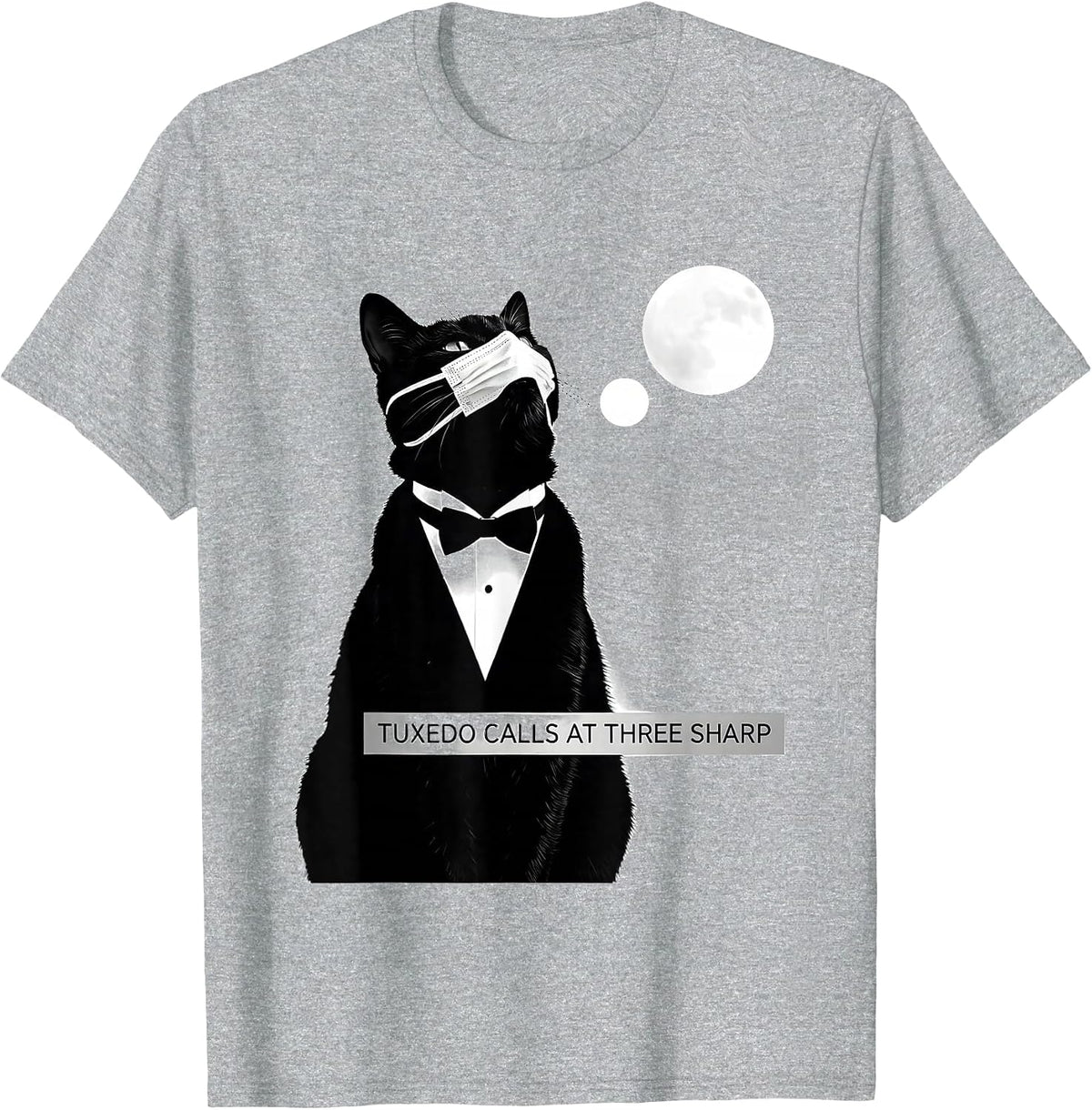 Men's Tuxedo Calls at Three Sharp 90's Retro Cat Owner T-Shirt - Heather Grey