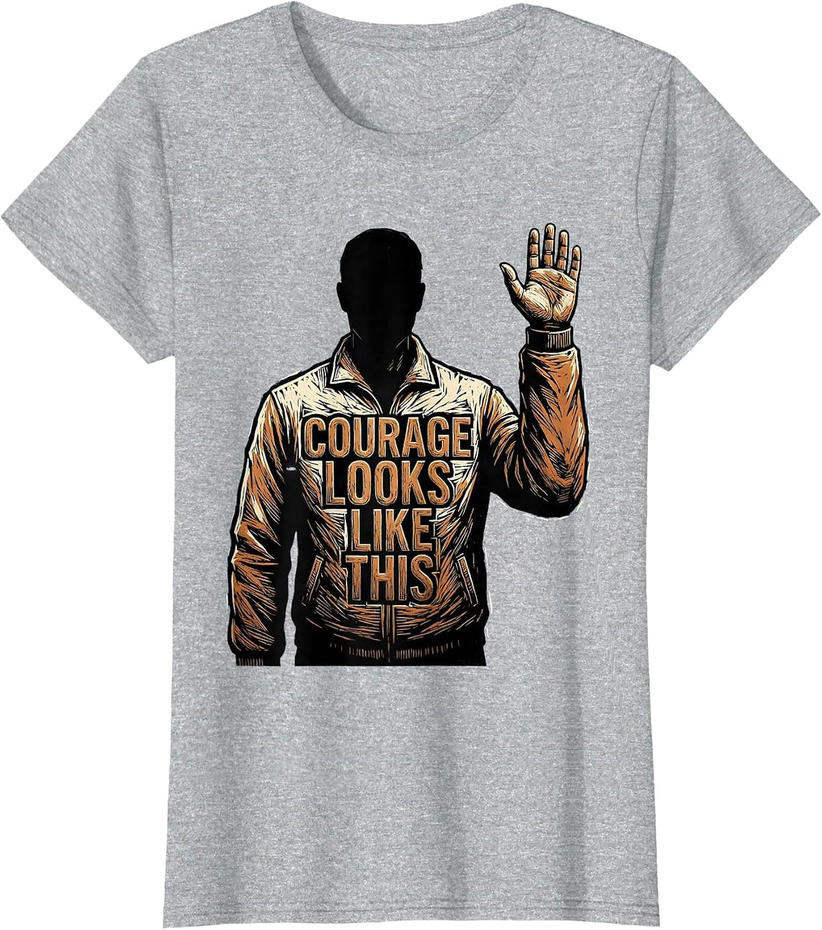 Women's Courage Looks Like This Social Worker Design T-Shirt - Heather Grey
