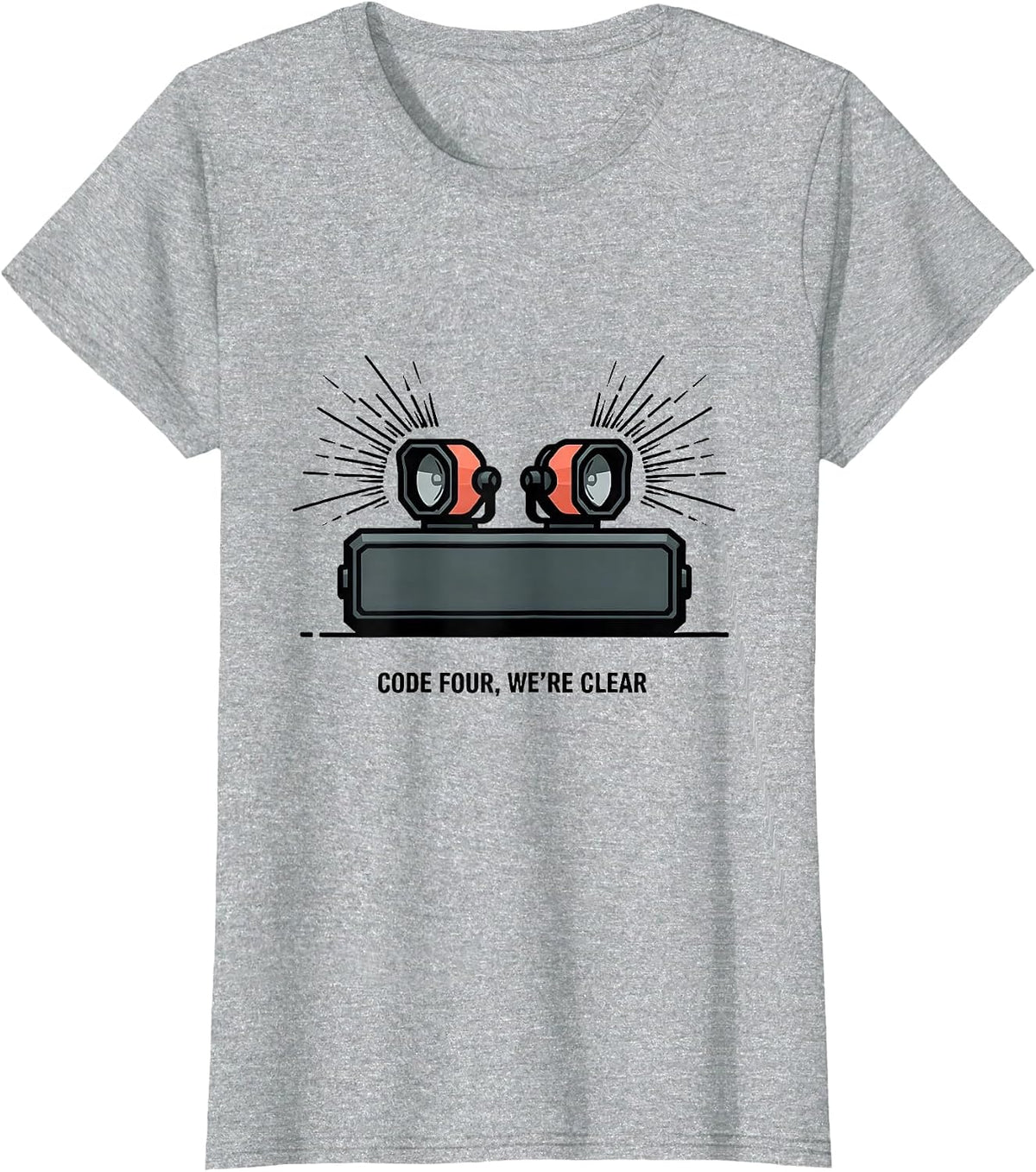 Code Four We're Clear Funny Police Officer Gift For Cop Law T-Shirt - Heather Grey