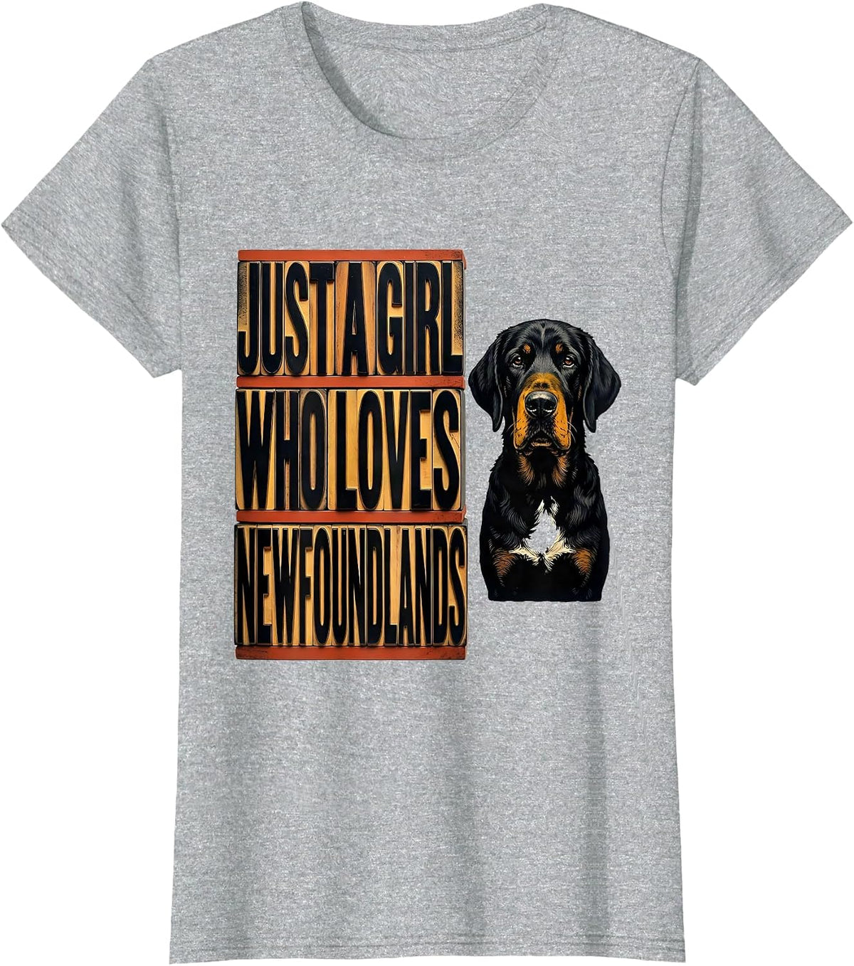 Just A Girl Who Loves Newfoundlands Cute Dog Breed Pride T-Shirt - Heather Grey
