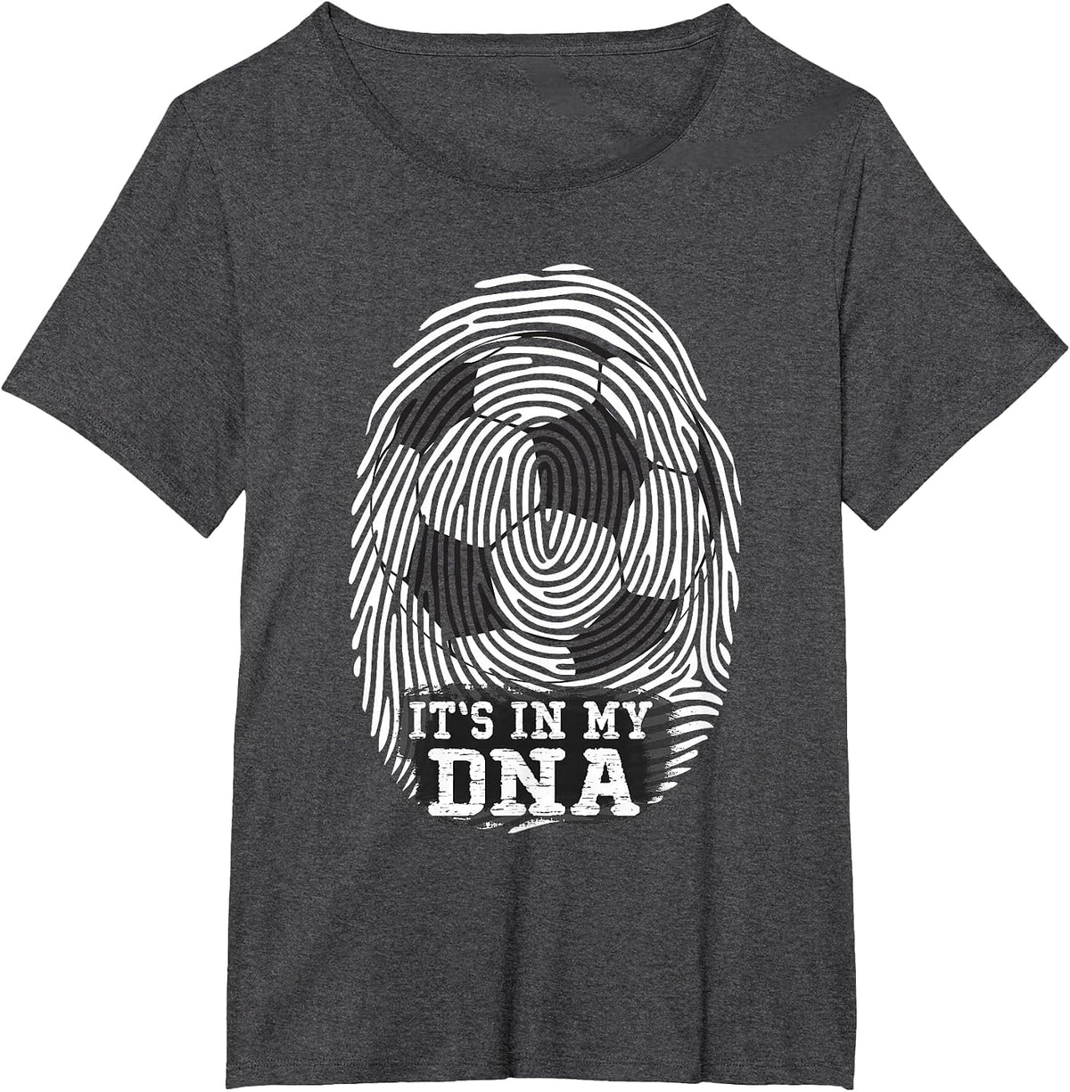 Soccer It's in My DNA Fingerprint T-Shirt - Dark Heather Grey