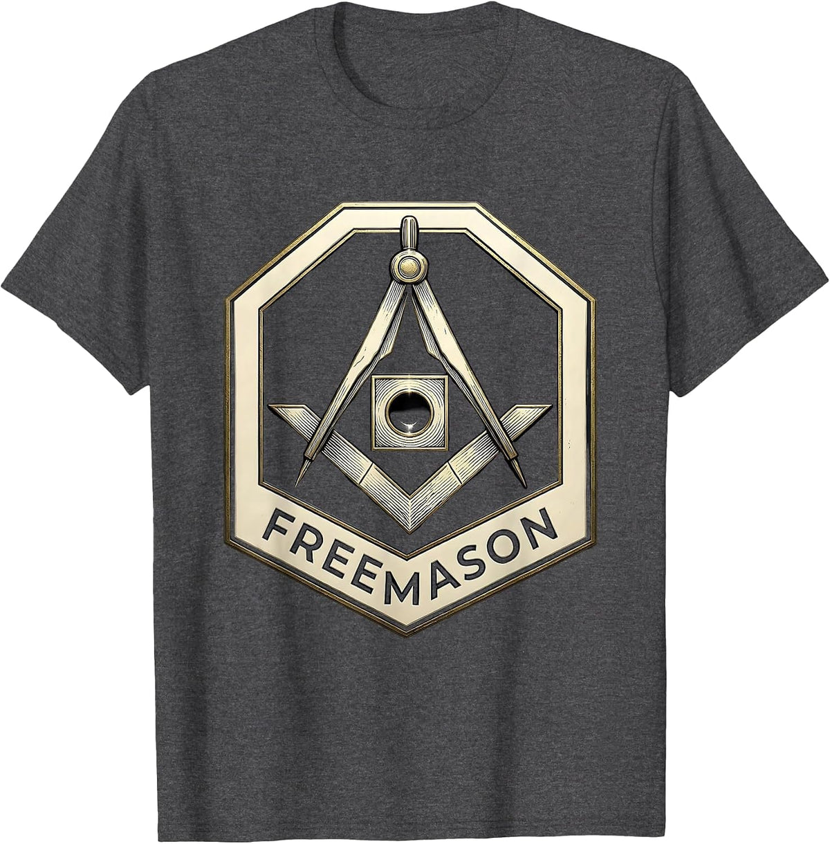 Men's Freemason Square and Compass Masonic Fraternal Pride T-Shirt - Dark Heather Grey
