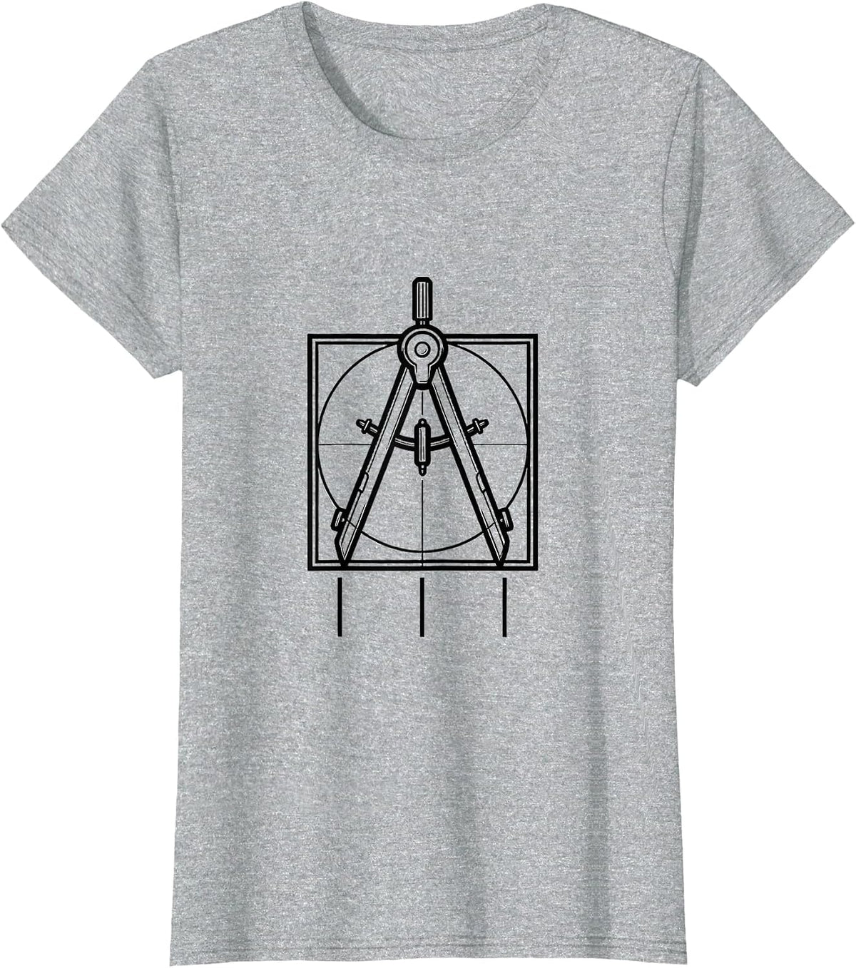 Women's Square and Compasses Freemason Fraternal Pride T-Shirt - Heather Grey