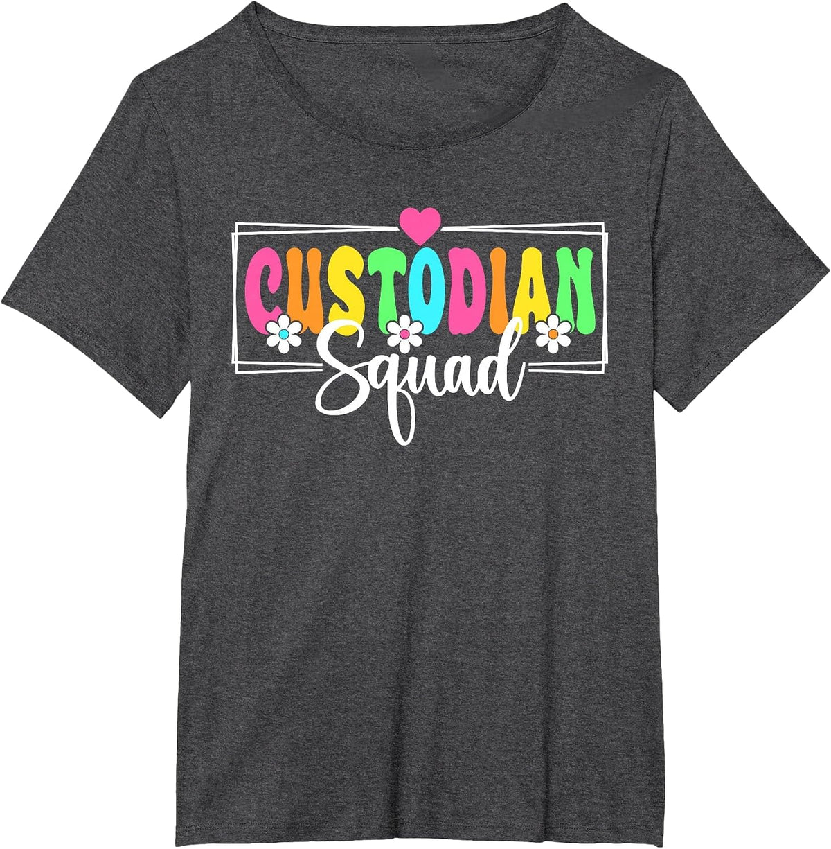 Custodian Squad Back to School Teachers Students T-Shirt - Dark Heather Grey