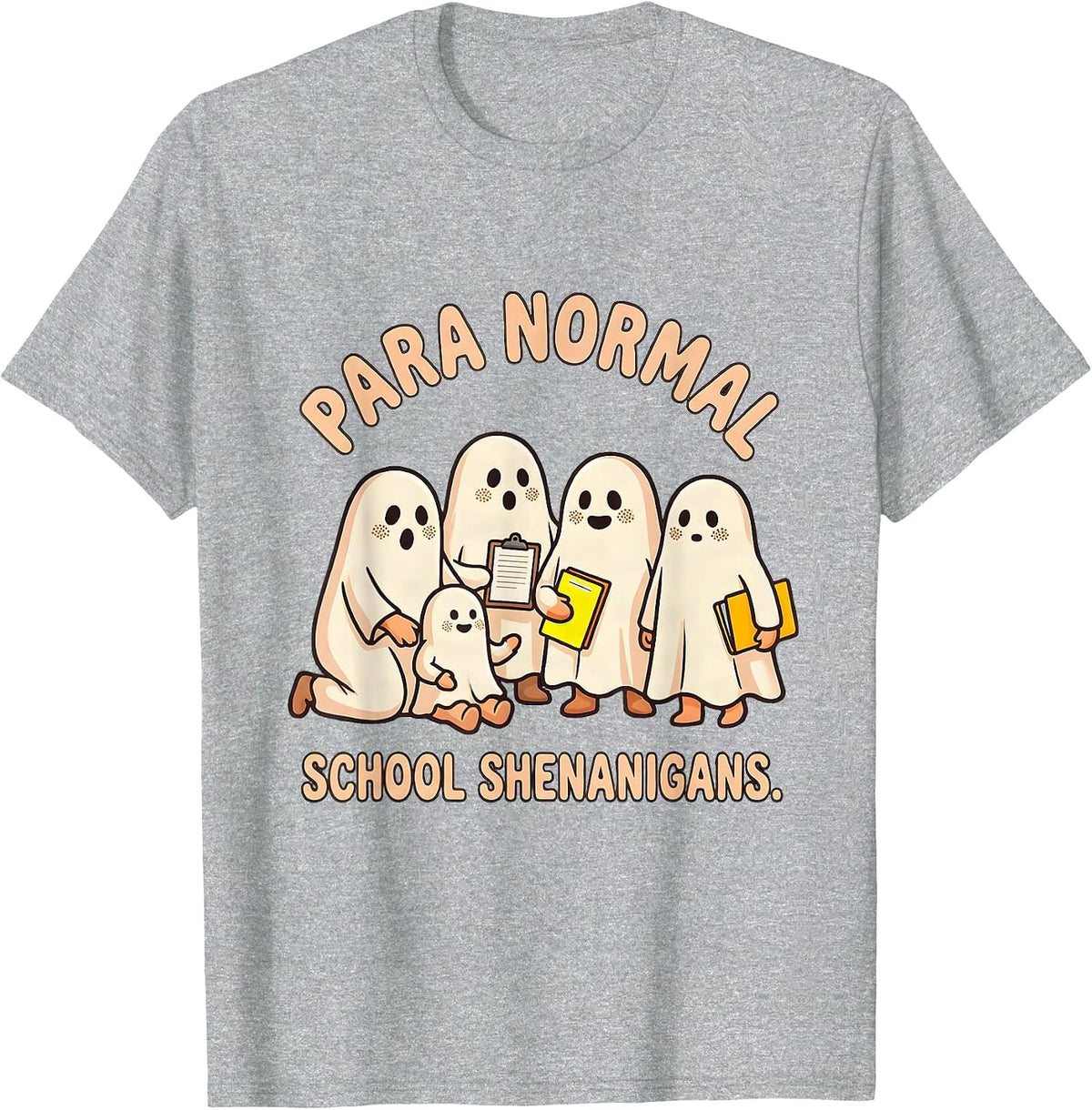 Men's Para Normal School Shenanigans Funny Paraeducator Halloween T-Shirt - Heather Grey