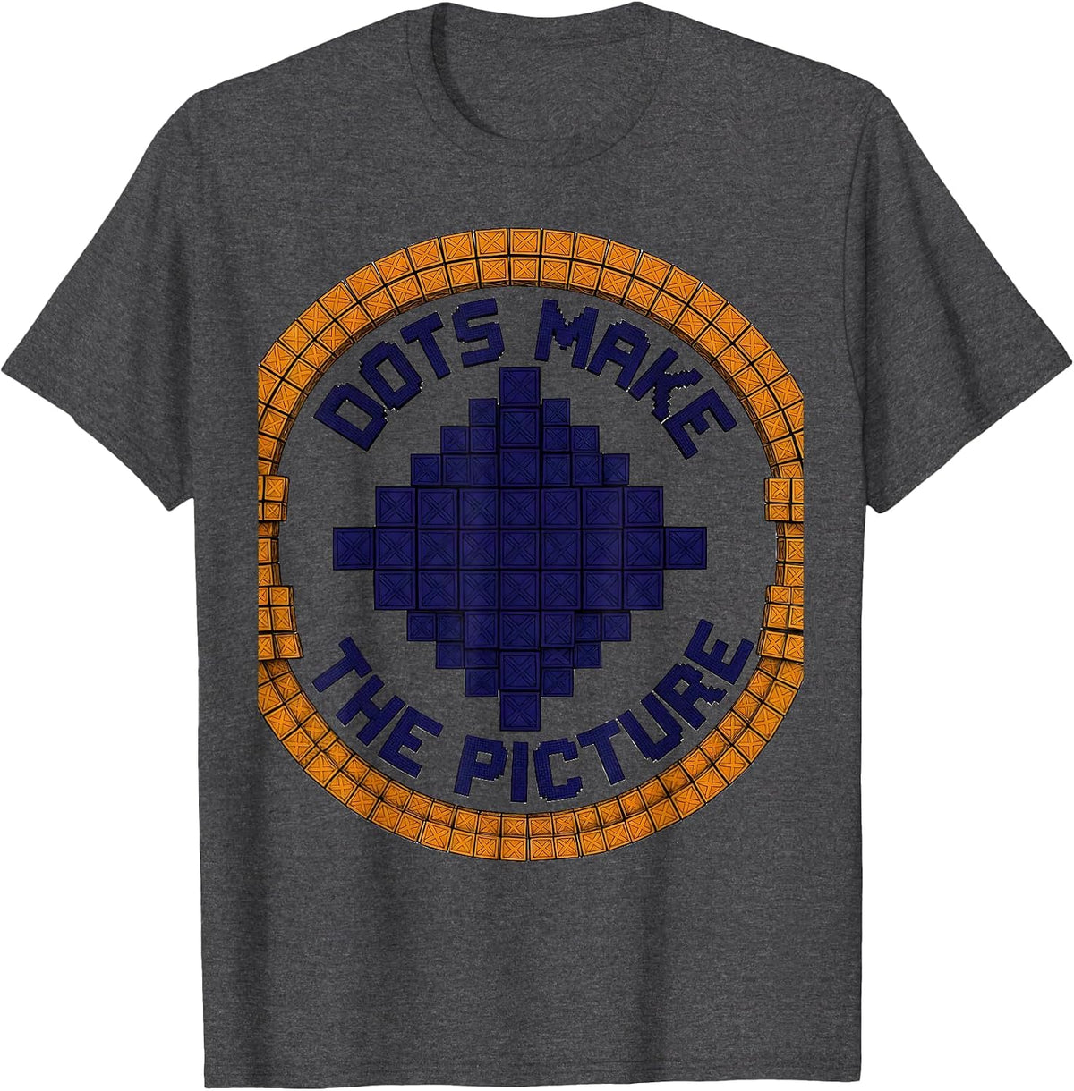 Dots Make The Picture Pointillism Art Design T-Shirt - Dark Heather Grey