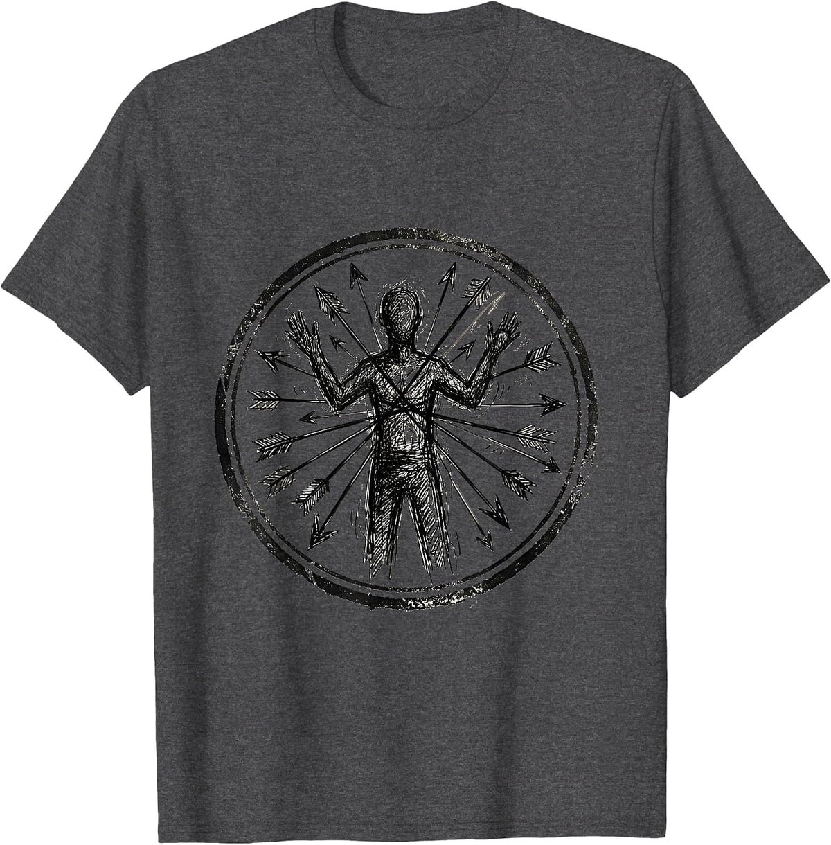 Chaos Coordinator Arrows Graphic Design T-Shirt - Dark Heather Grey