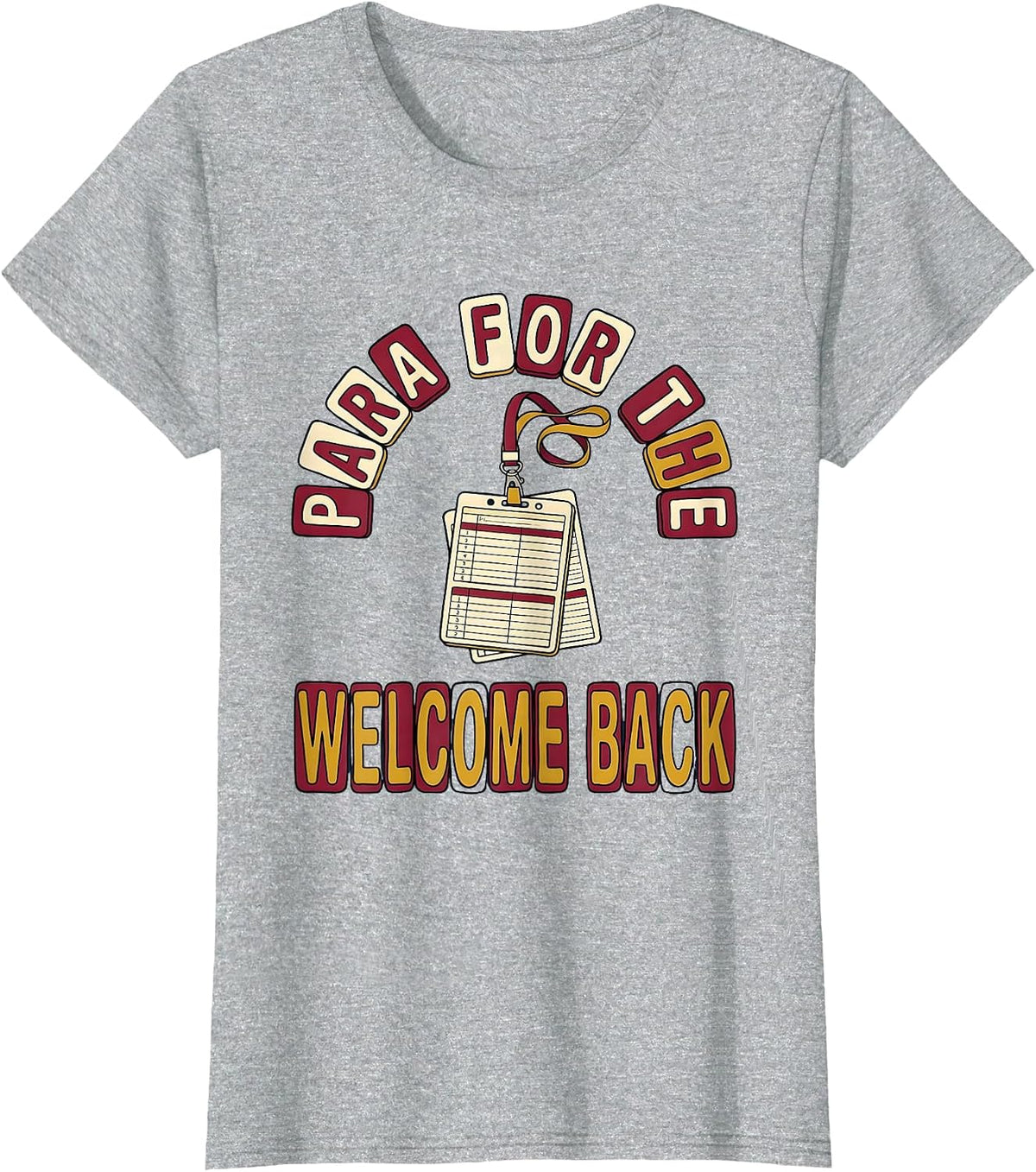 Para For The Welcome Back Bold Rounded Paraprofessional Back T-Shirt - Heather Grey