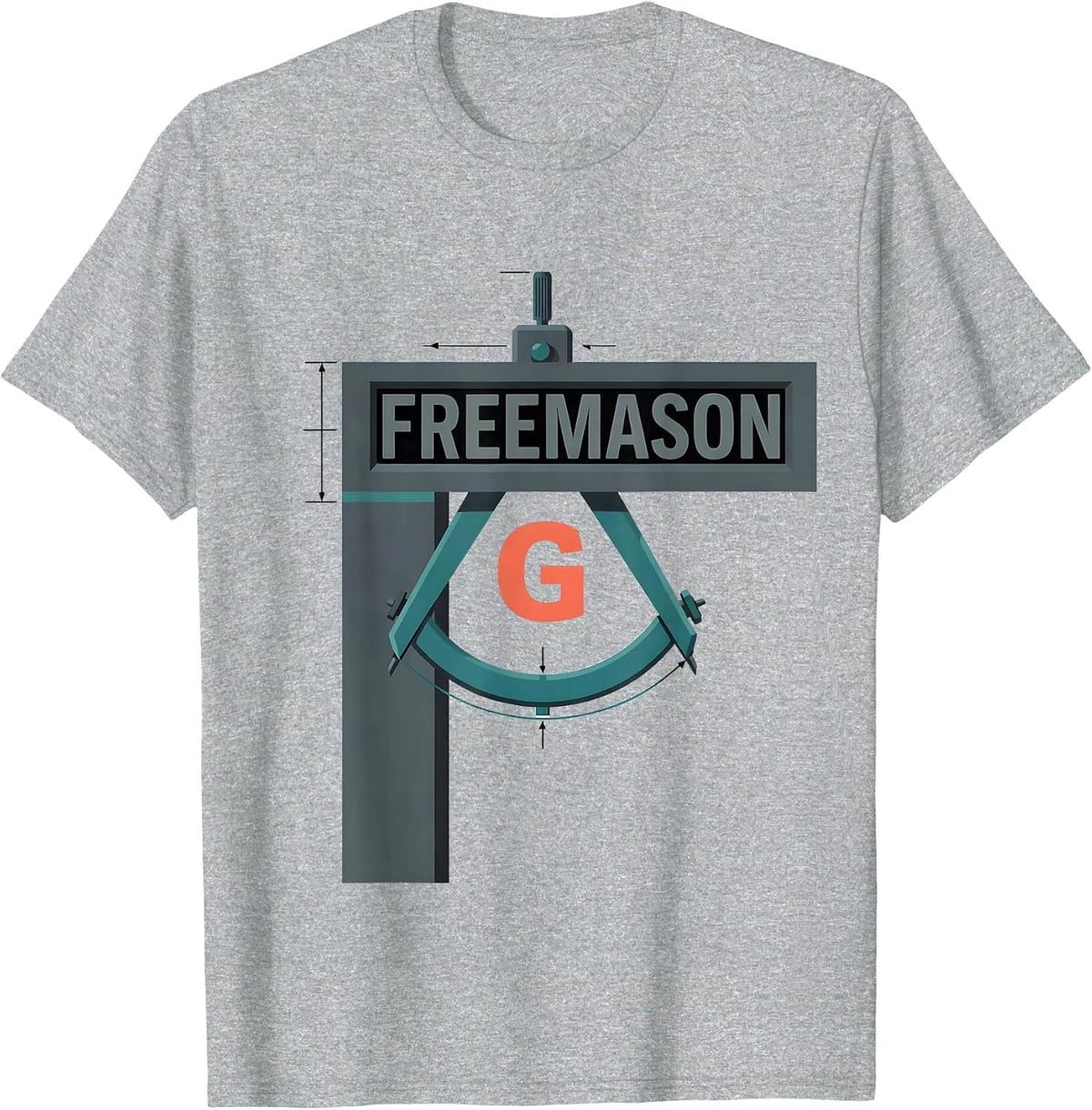 Men's Freemason Square And Compass Fraternal Pride Masonic Gift T-Shirt - Heather Grey