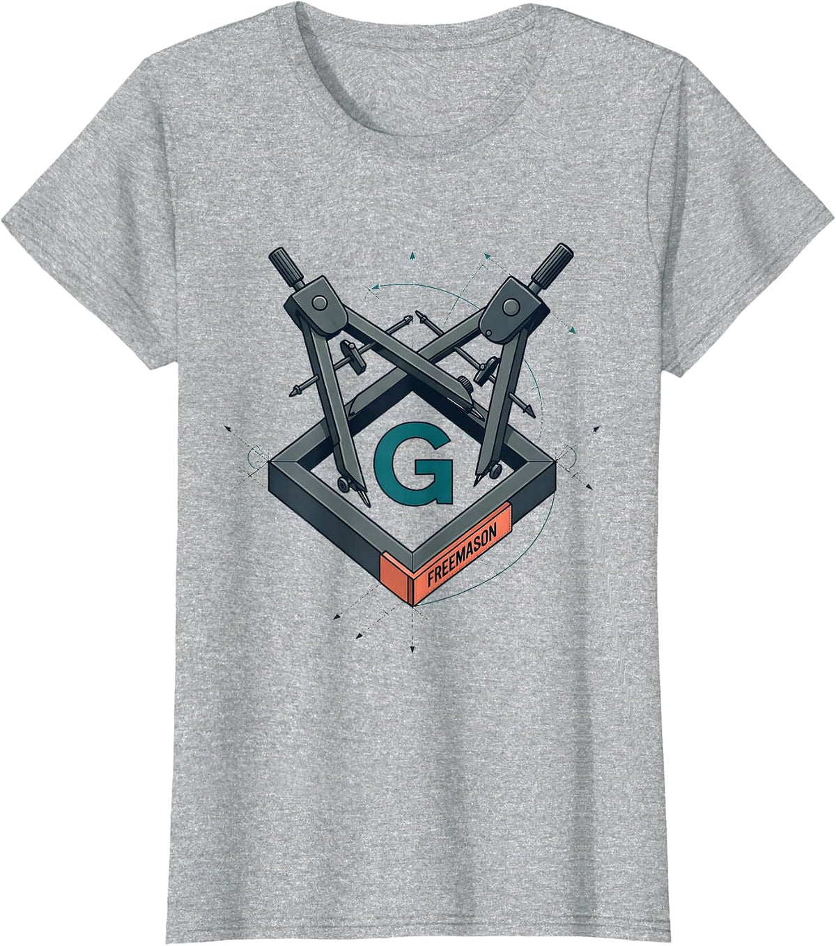 Freemason Square and Compass Fraternal Pride Masonic Gift T-Shirt - Heather Grey