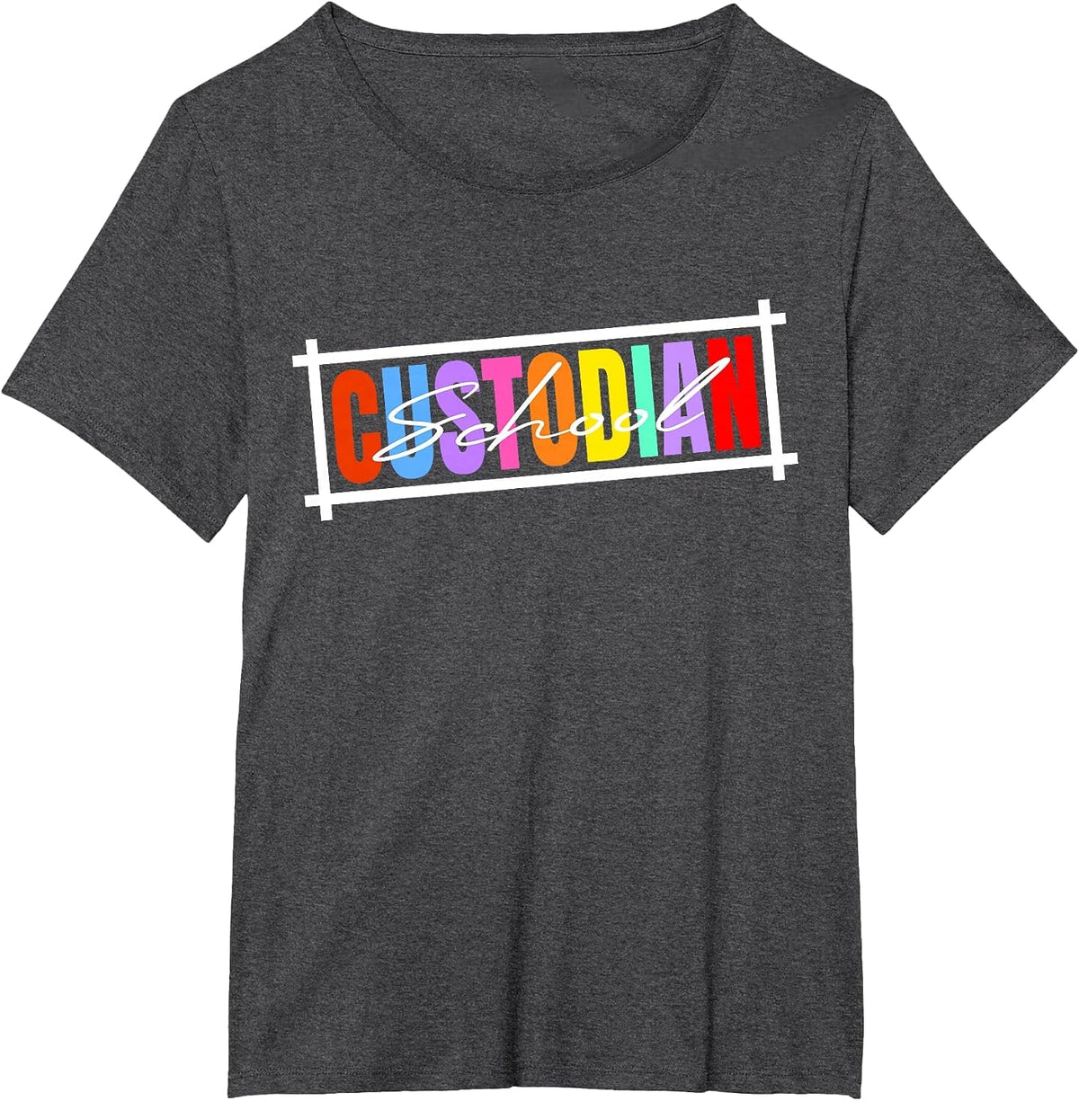School Custodian, Janitor Cleaning and School Custodian T-Shirt - Dark Heather Grey