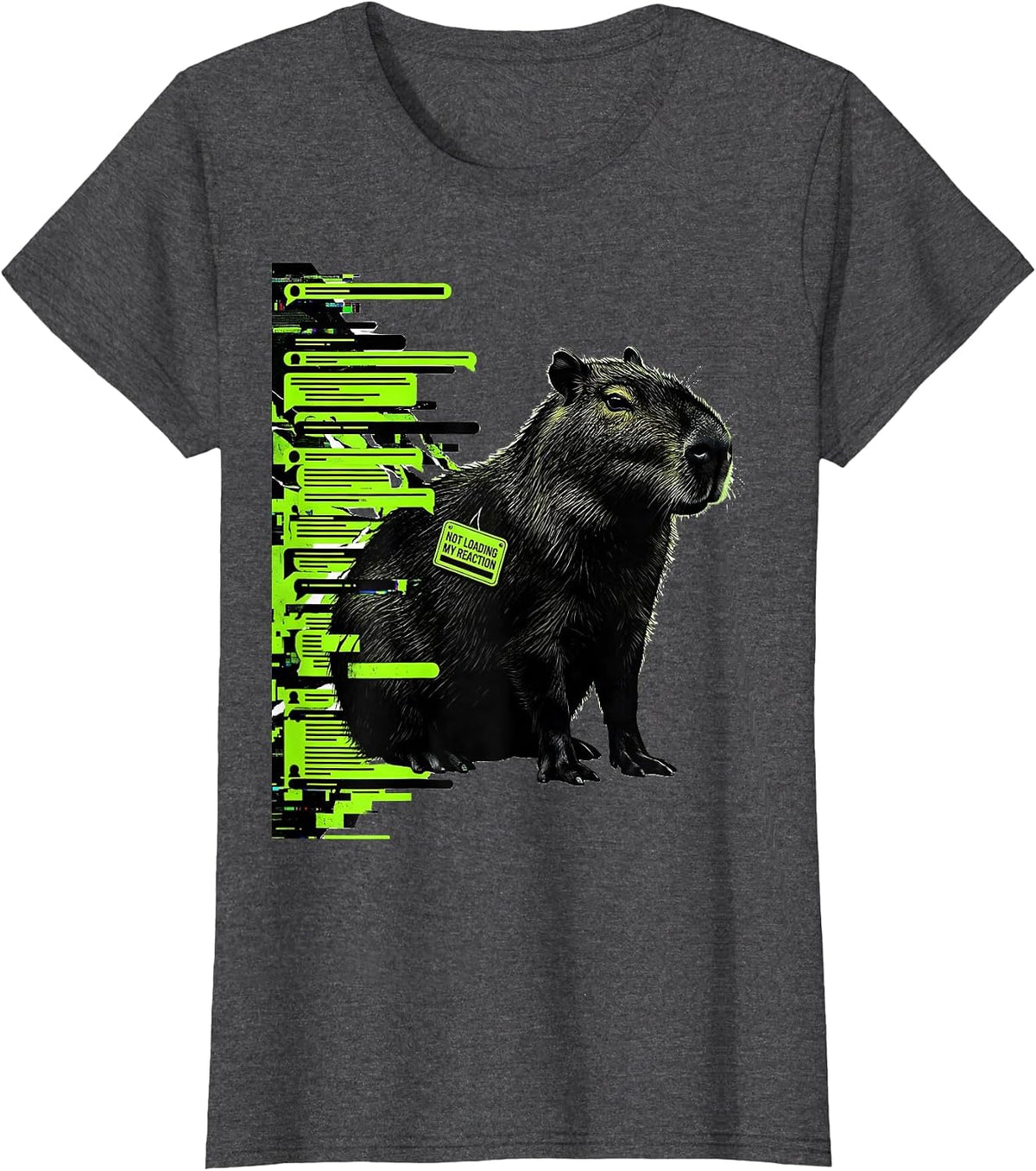 Women's Not Loading My Reaction Funny Capybara Gamer Meme Humor T-Shirt - Dark Heather Grey