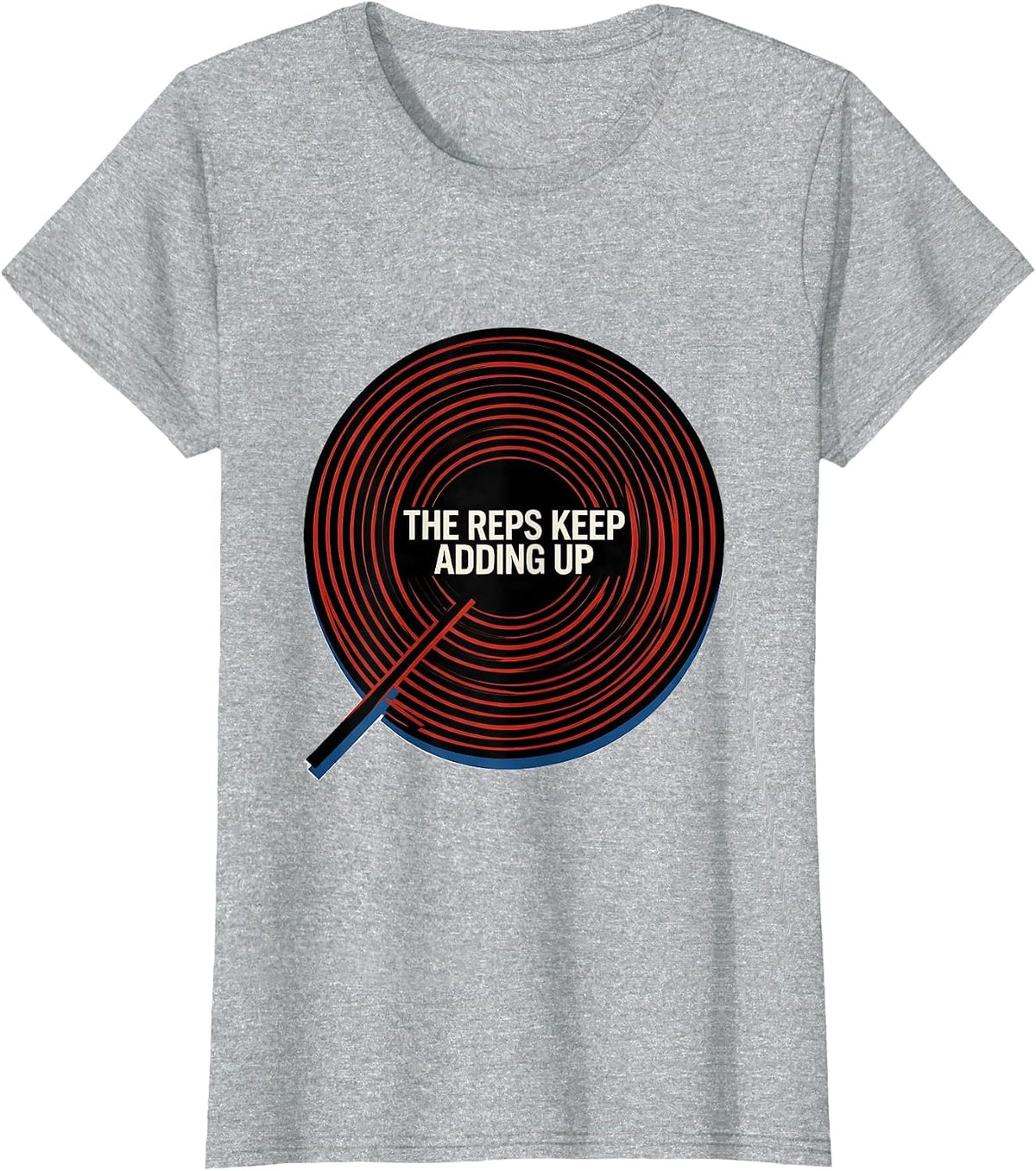 The Reps Keep Adding Up Bauhaus Modernist Gym Workout Humor T-Shirt - Heather Grey
