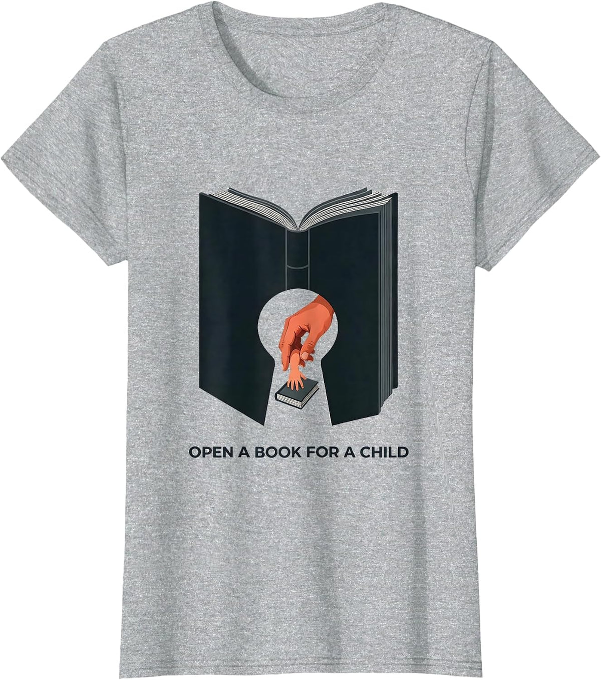 Open A Book For A Child Literacy Advocate Teacher Gift T-Shirt - Heather Grey