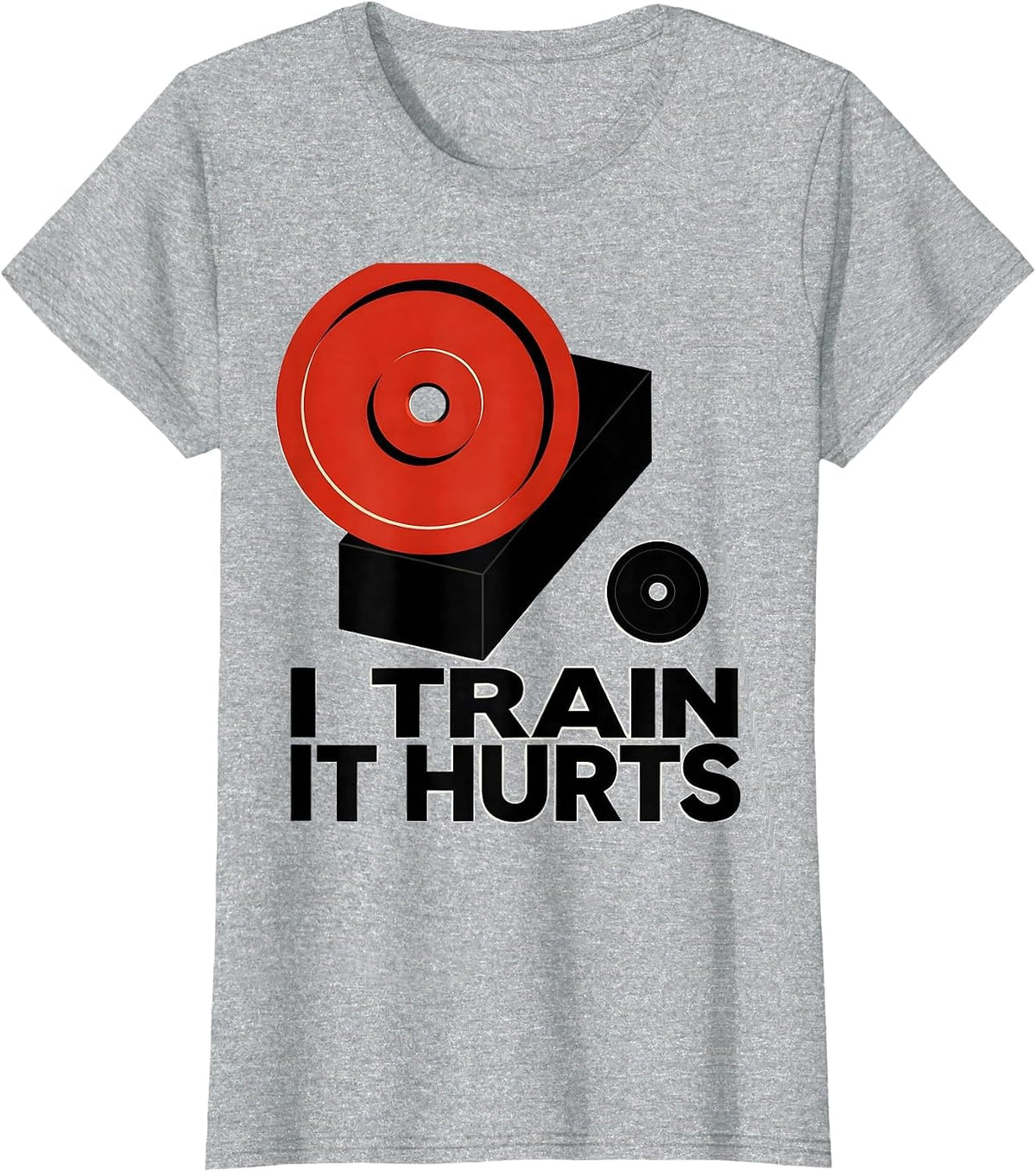 I Train It Hurts Funny Gym Workout Humor Weightlifting T-Shirt - Heather Grey