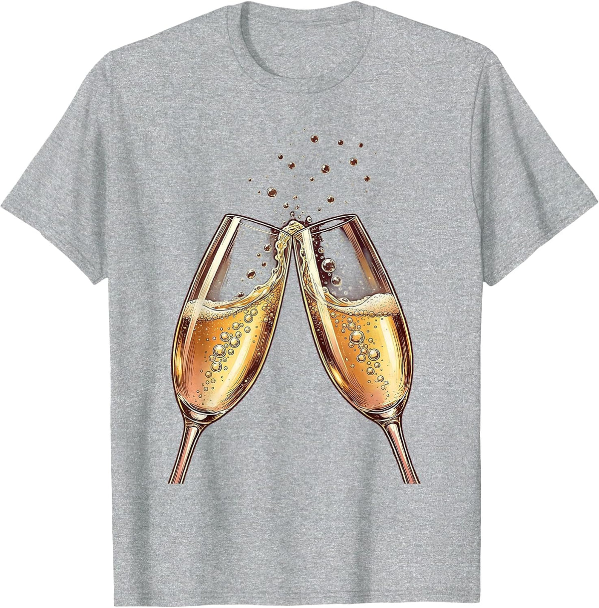 Men's Champagne Toast Celebration Clinking Glasses T-Shirt - Heather Grey