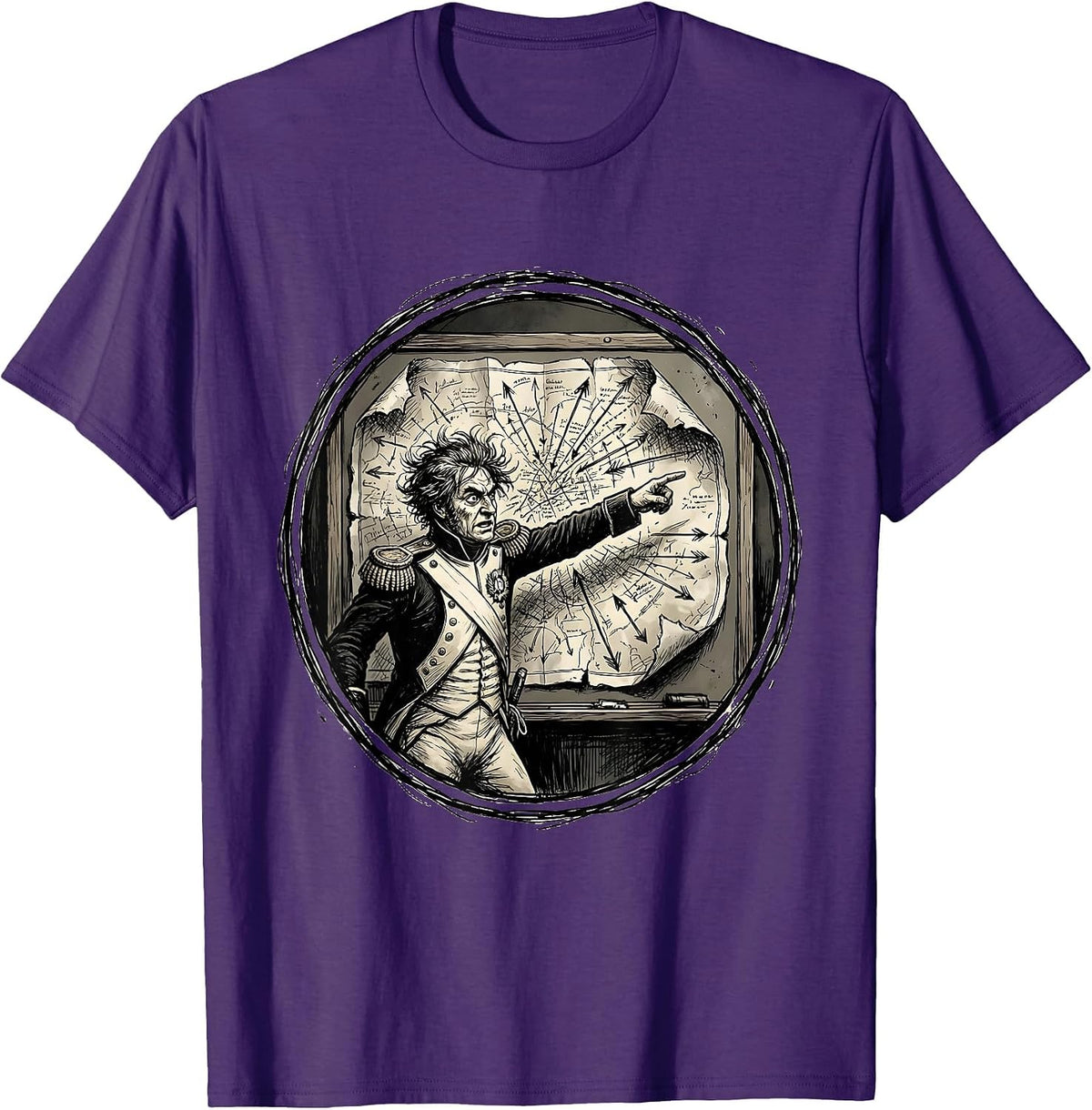 Chaos Coordinator Frazzled General Graphic T-Shirt - Purple