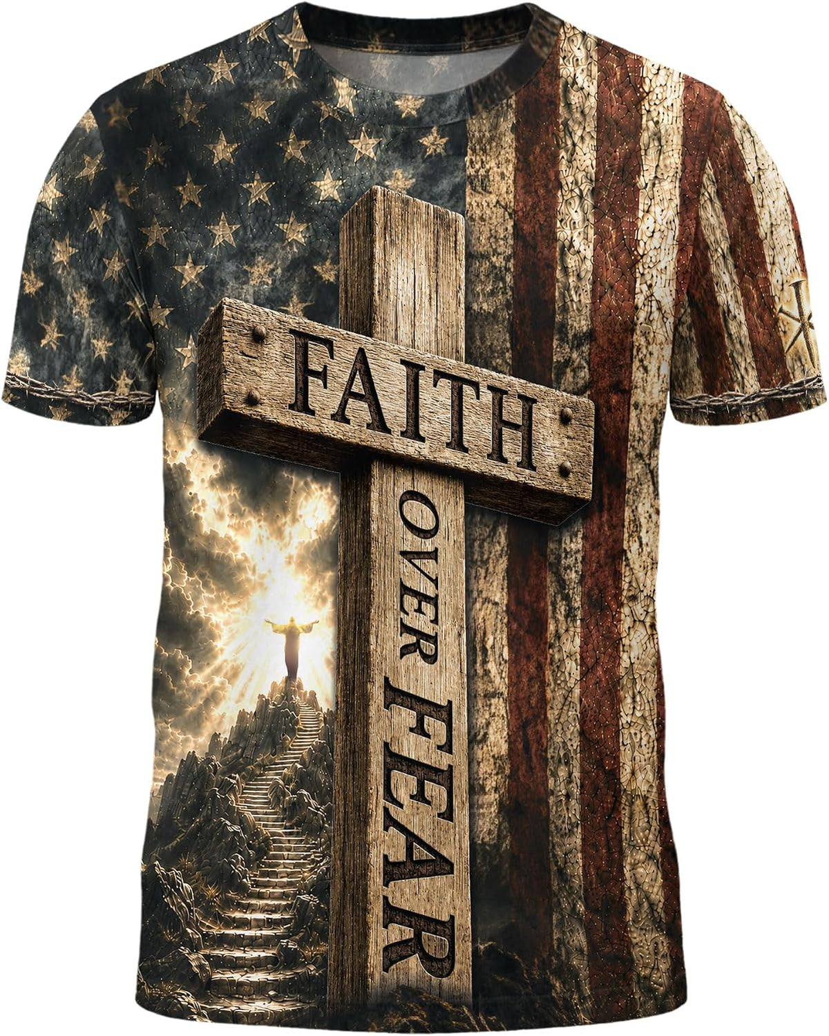 Faith Over Fear TShirts, Christian Shirts For Men - Ds03