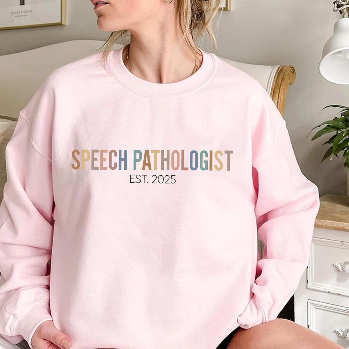 Personalized Speech Pathologist Sweatshirt, Custom SLP Shirt, Language Specialist Gift, Gift for Communication Expert - size
