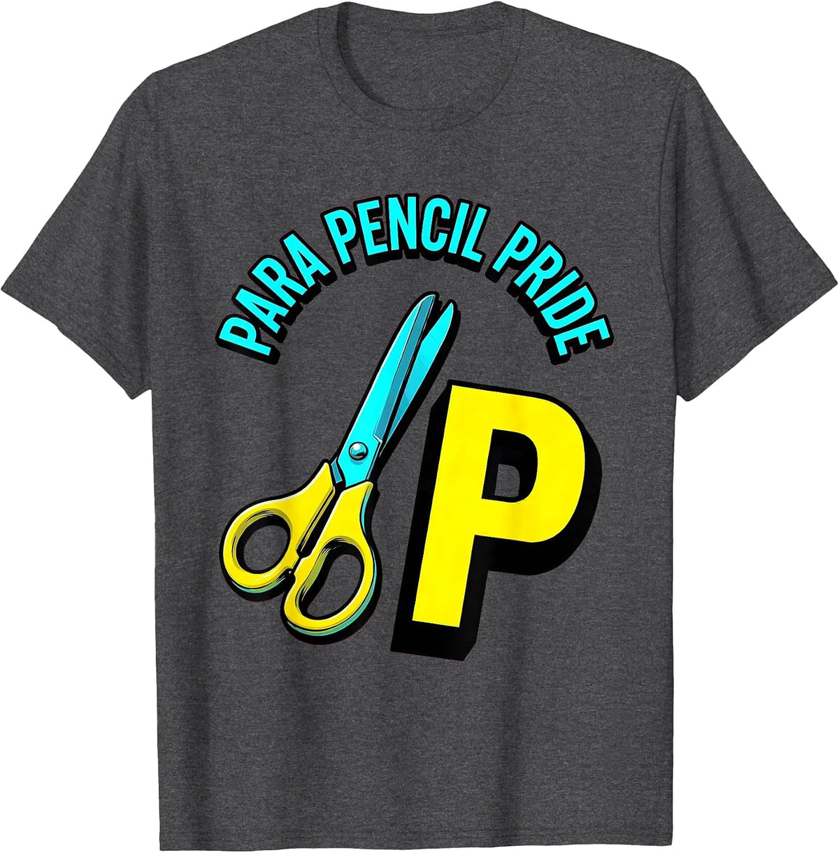 Para Pencil Pride Pop Art Pre-K Teacher Back To School T-Shirt - Dark Heather Grey