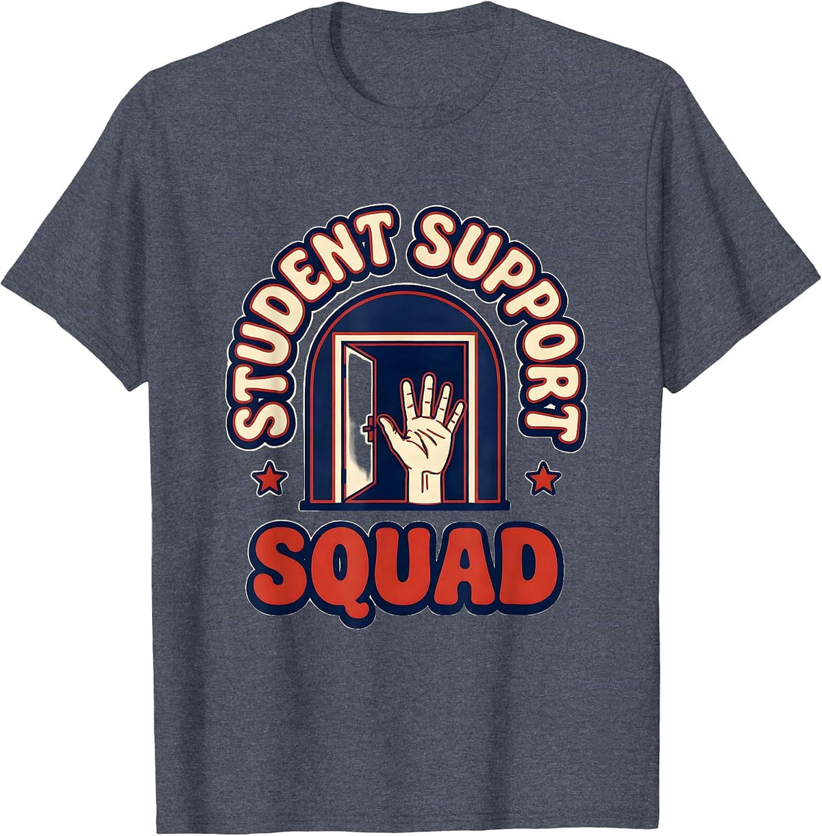 Student Support Squad Retro PTA Crew Parent Volunteer Pride T-Shirt - Heather Blue