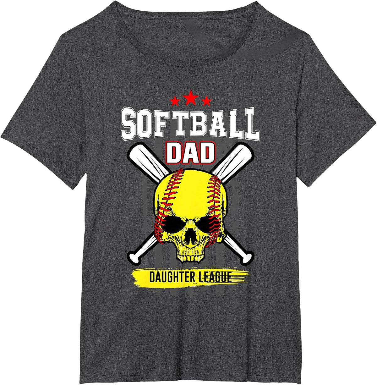 Softball Dad Daughter League T-Shirt - Dark Heather Grey