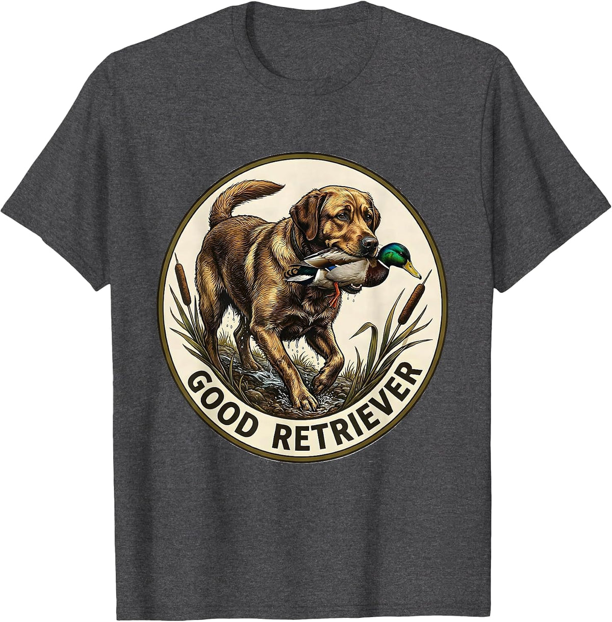 Good Retriever Vintage Labrador Duck Hunting Local Boy T-Shirt - Dark Heather Grey