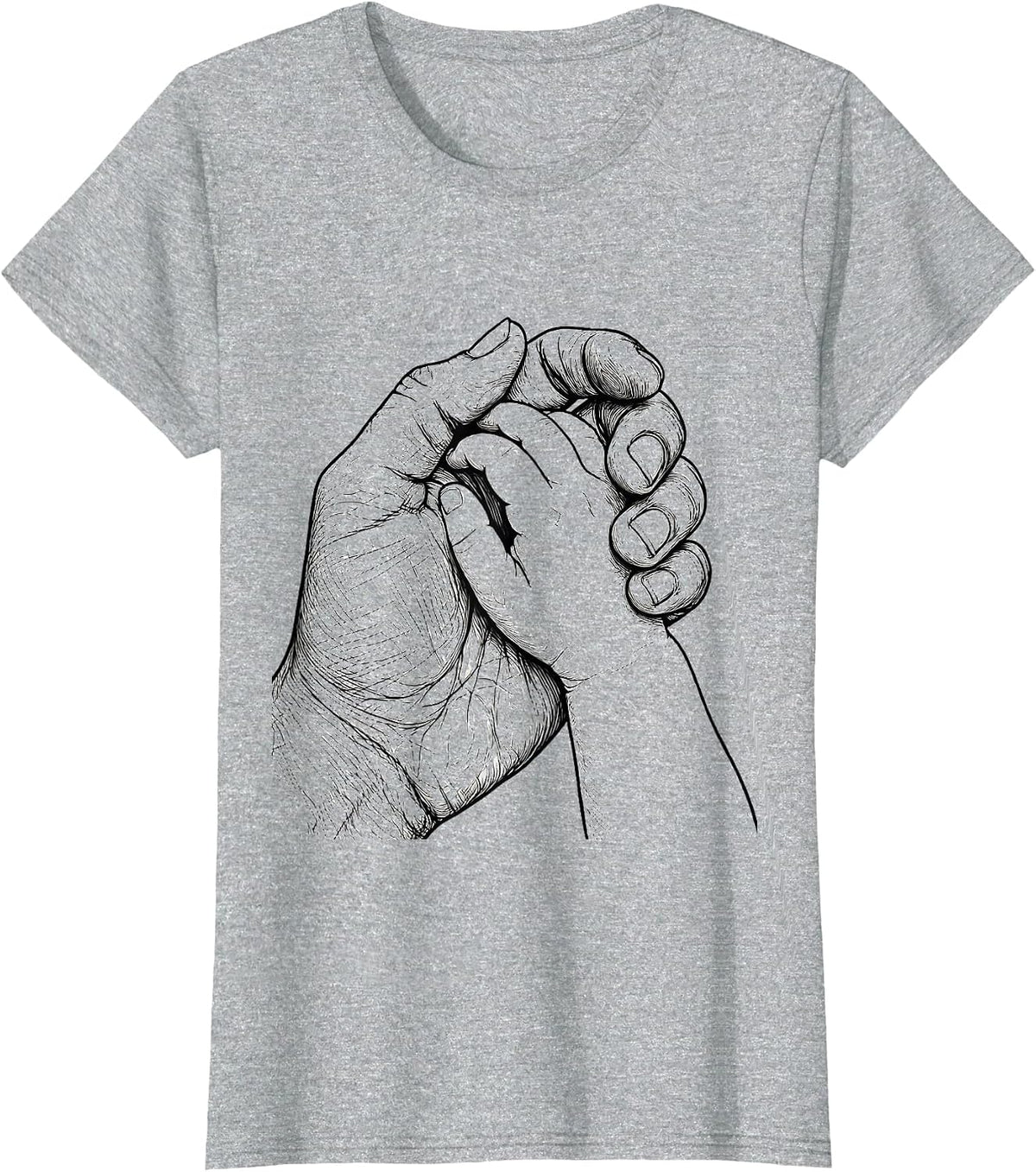 Social Worker Child Hand in Hand Illustration T-Shirt - Heather Grey