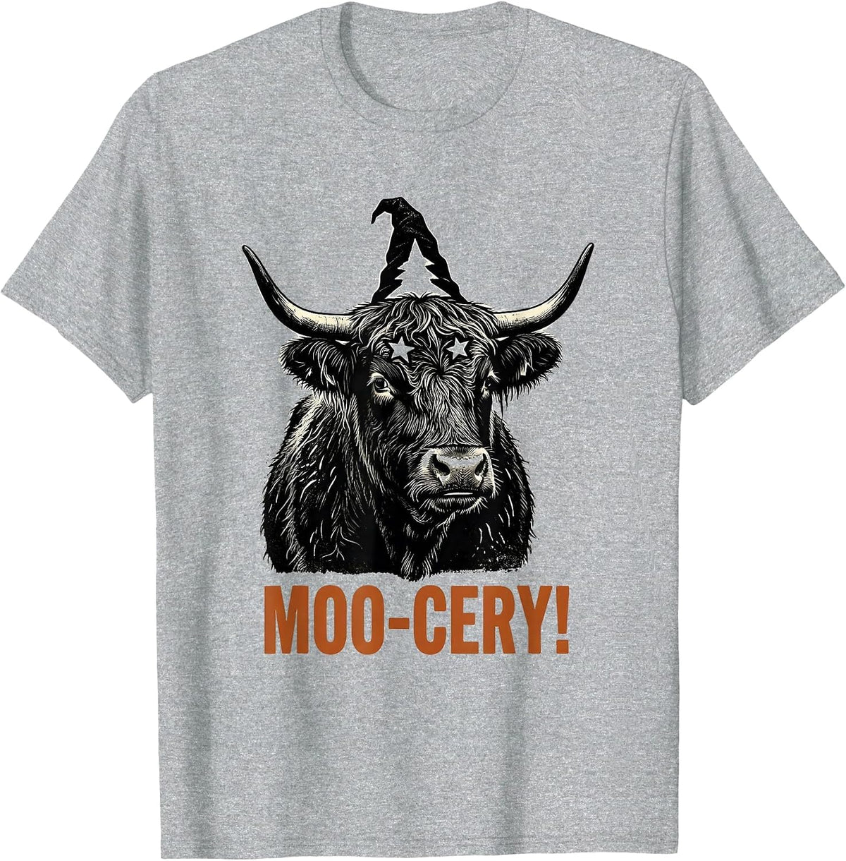 Men's Moo-cery! Funny Highland Cow Halloween Costume Humor T-Shirt - Heather Grey