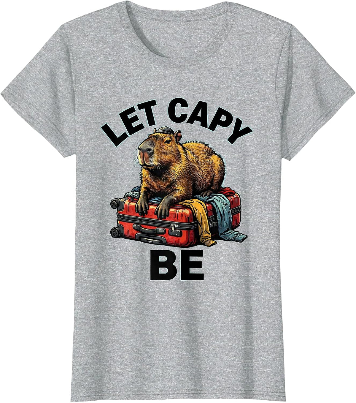 let capy be Funny Capybara Meme Gamer Kawaii Humor T-Shirt - Heather Grey