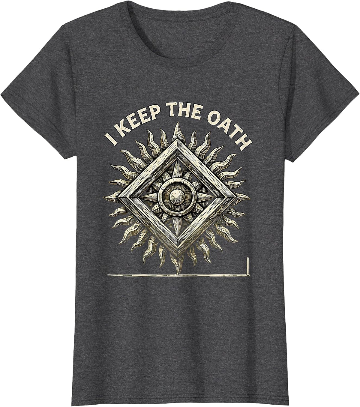 Women's I Keep The Oath Freemason Square and Compass Masonic T-Shirt - Dark Heather Grey