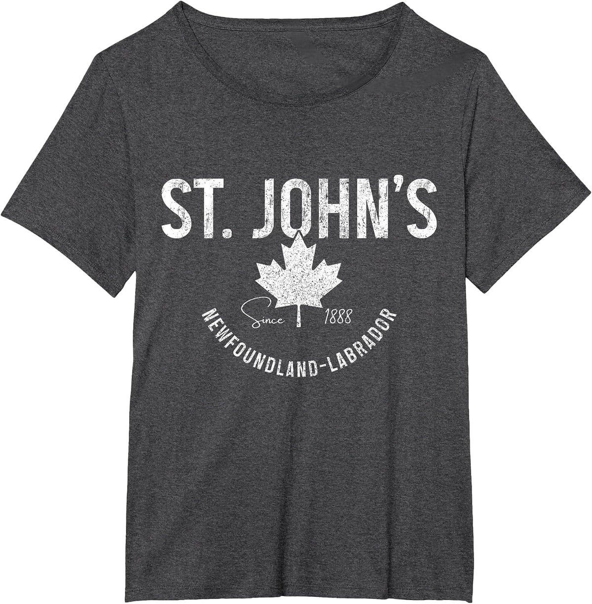 St. Johns Newfoundland Canada Souvenir Vintage T-Shirt - Dark Heather Grey