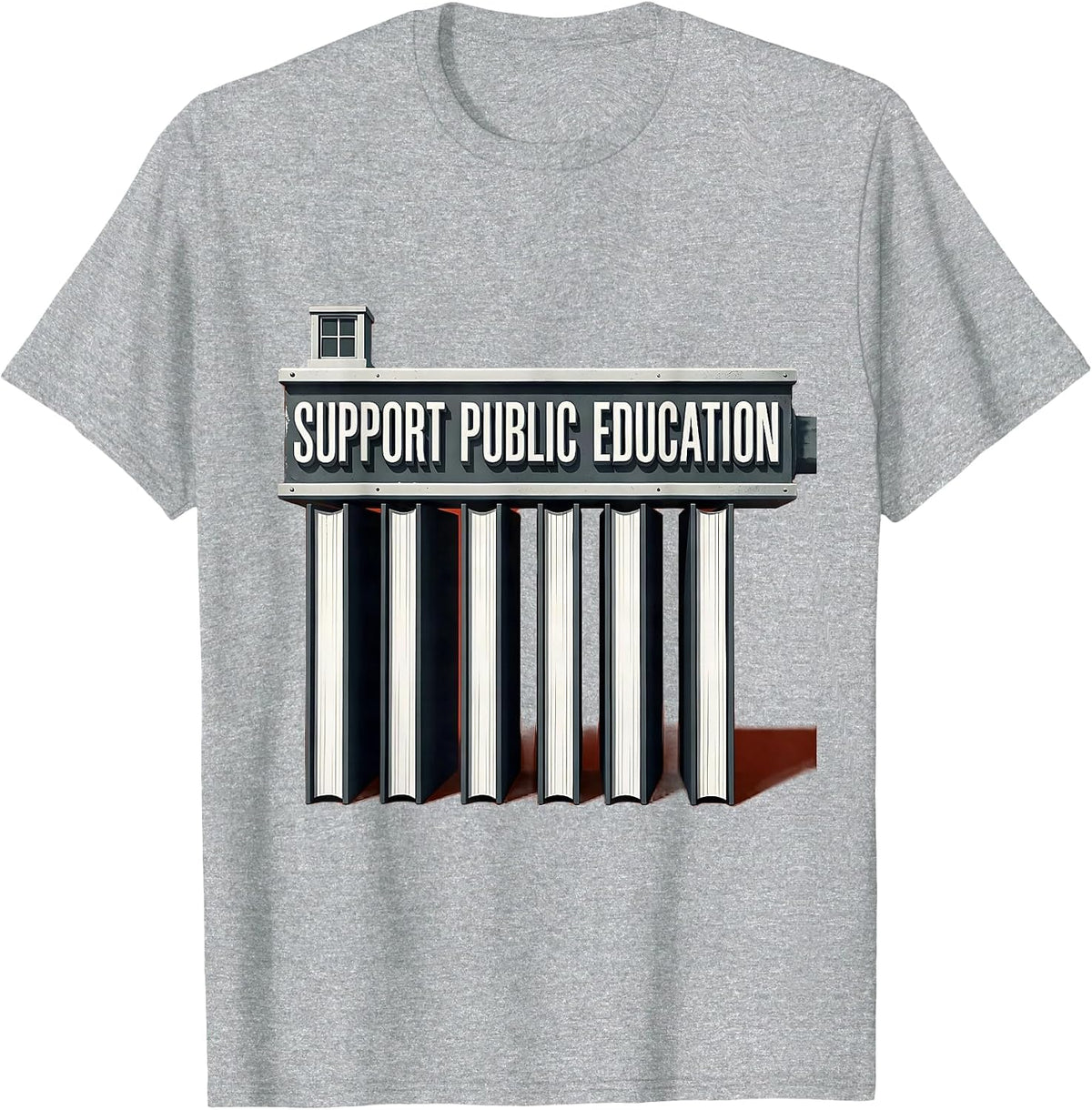 Men's Support Public Education Red For Ed Teacher Protest T-Shirt - Heather Grey
