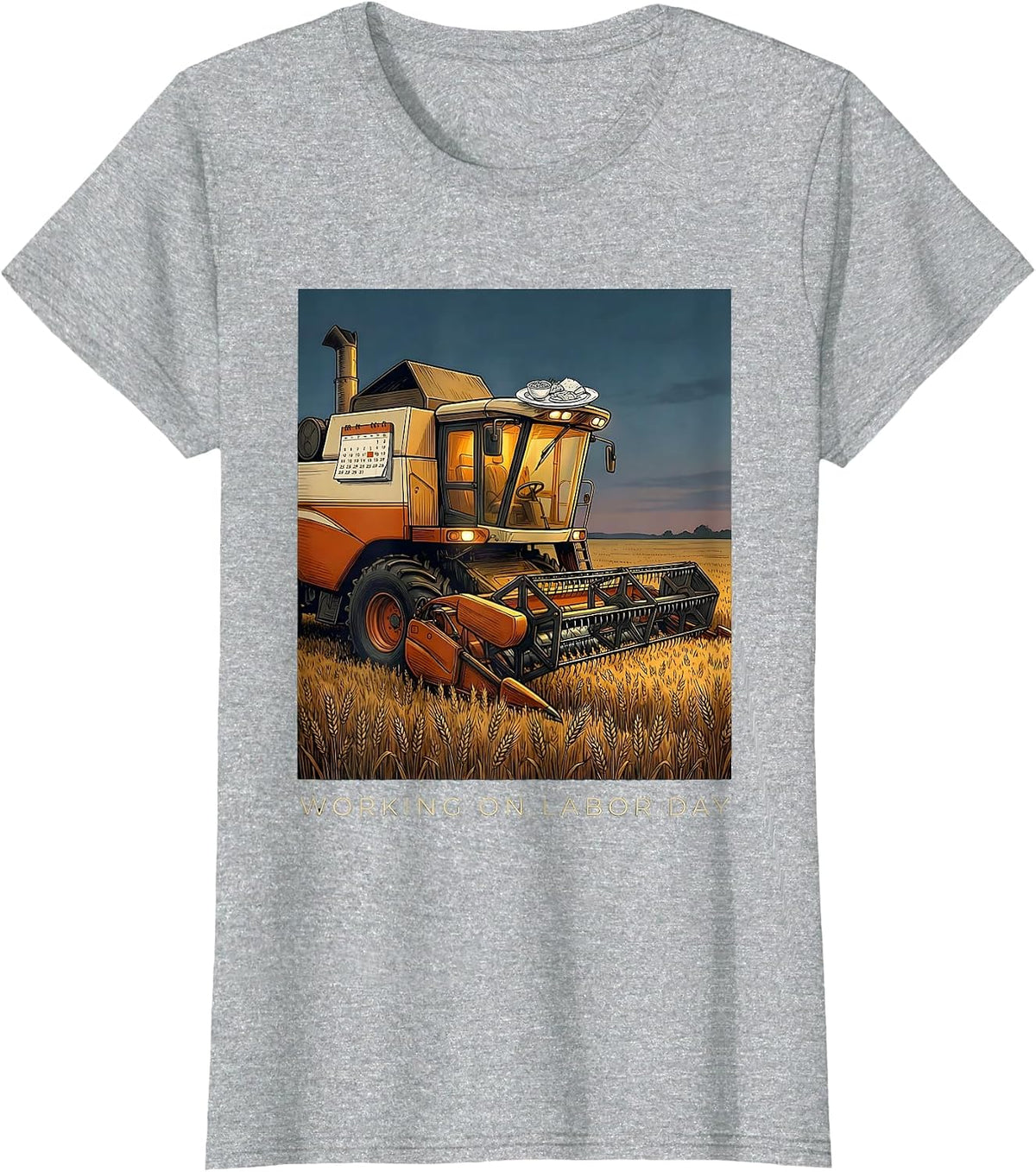 Working On Labor Day Funny Farmer Humor Blue Collar Pride T-Shirt - Heather Grey