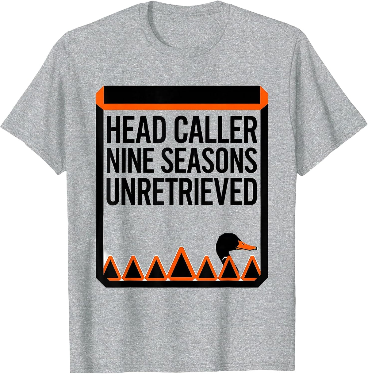 Men's Head Caller Nine Seasons Unretrieved Geometric Duck Hunter T-Shirt - Heather Grey