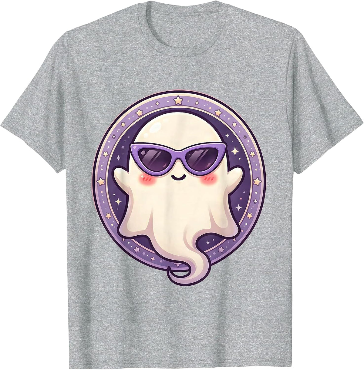Men's Boo Jee Ghost Wearing Designer Sunglasses T-Shirt - Heather Grey