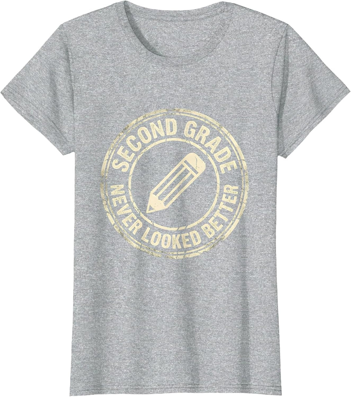 Second Grade Never Looked Better School Design T-Shirt - Heather Grey