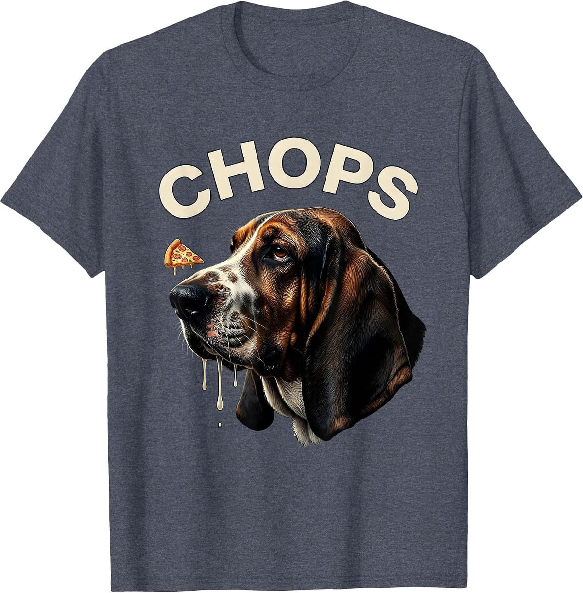 CHOPS Funny Basset Hound Drooling Dog Mom Dog Dad T-Shirt - Heather Blue