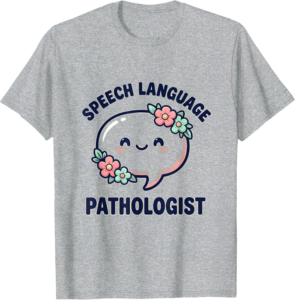Men's Speech Language Pathologist Cute Kawaii SLP Gift T-Shirt - Heather Grey