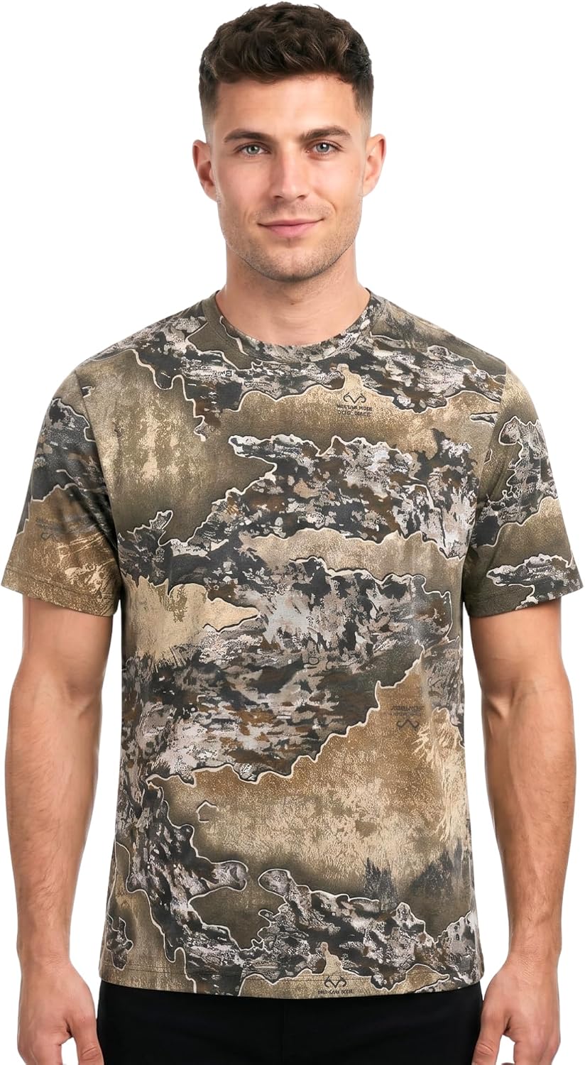 Realtree APX Camo Men’s T-Shirts - Rt Excape Cotton\/Poly Camouflage