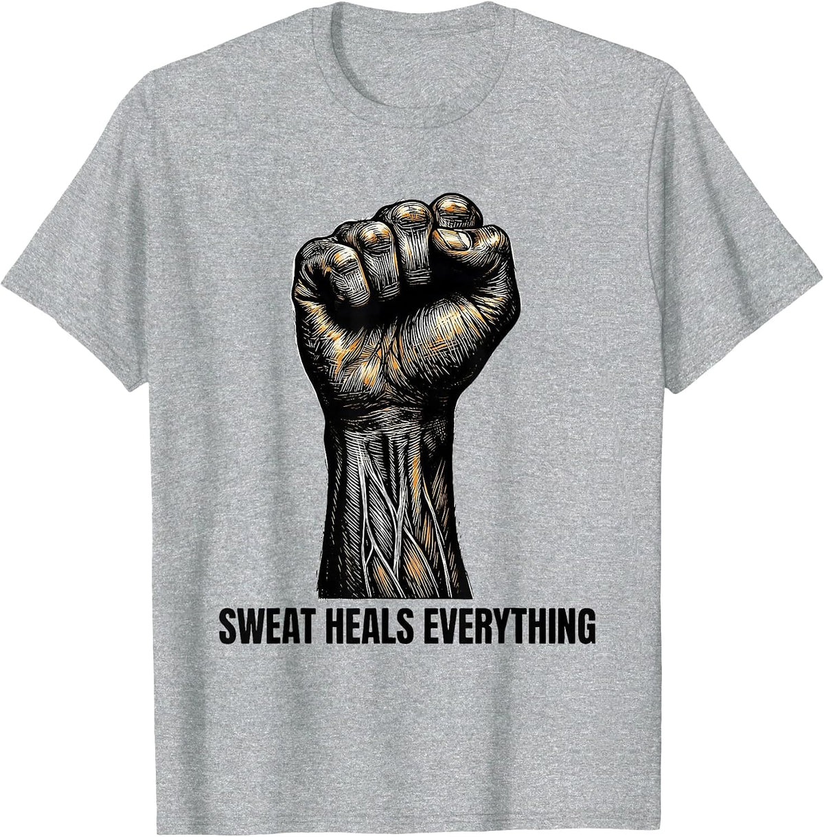 Men's Sweat Heals Everything Physical Therapy Design T-Shirt - Heather Grey