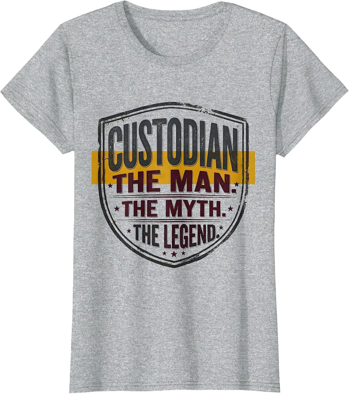 Women's CUSTODIAN. THE MAN. THE MYTH. THE LEGEND. Vintage T-Shirt - Heather Grey